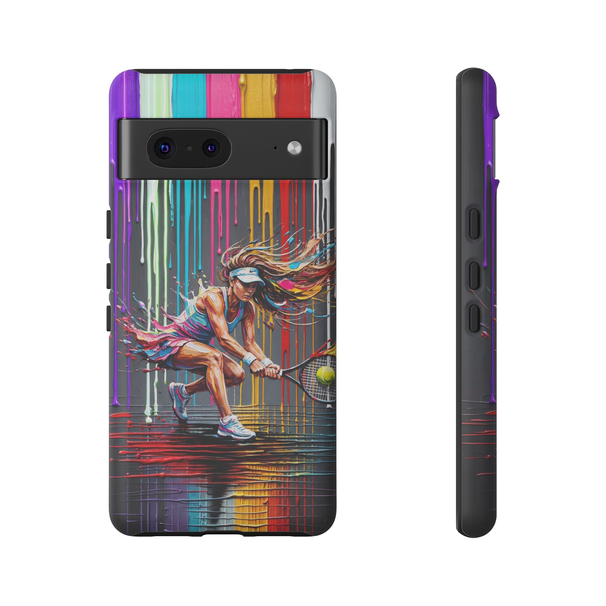 Colour Splash Tennis Google Pixel Phone Case | Vibrant Female Player Art