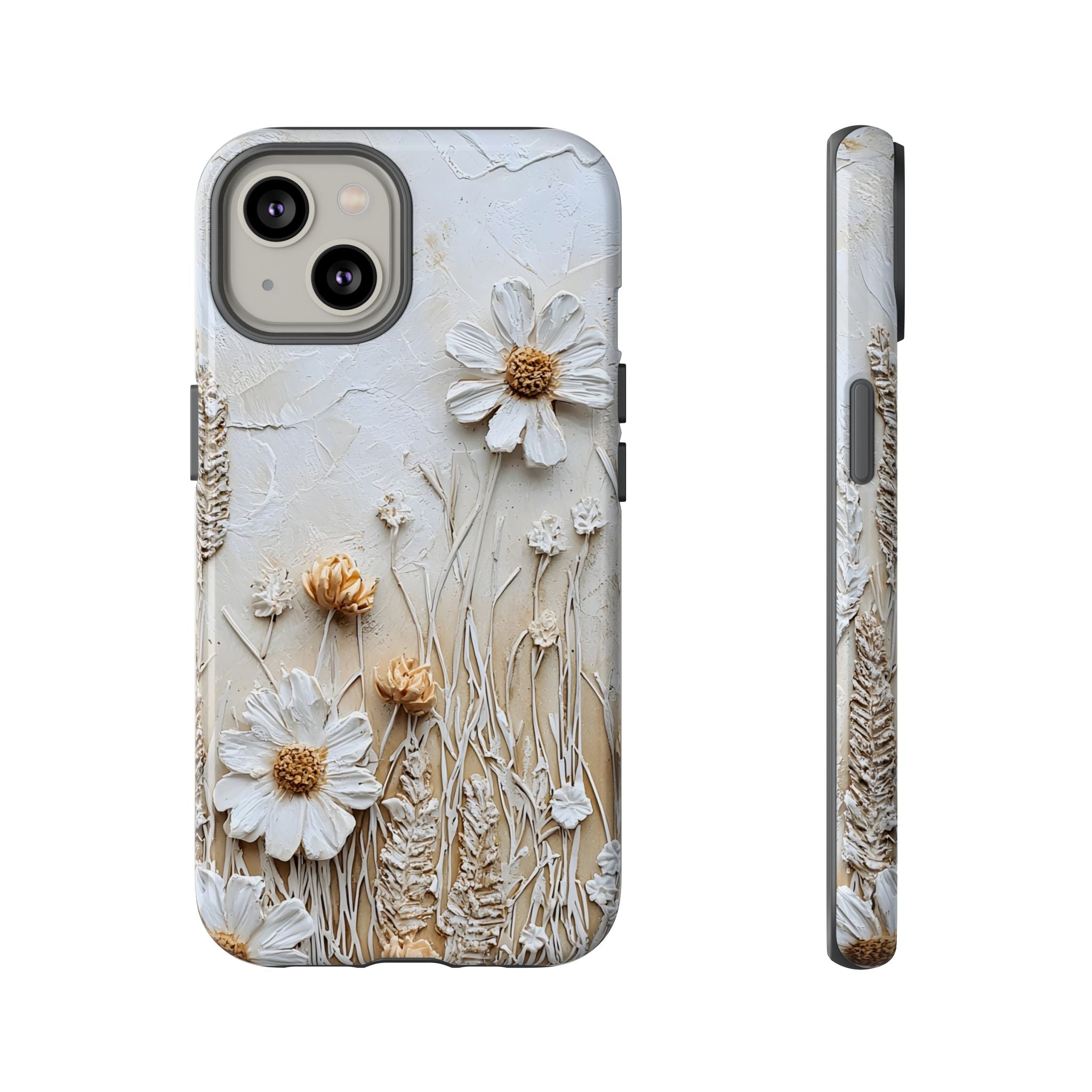 Textured Daisy Art Floral Relief iPhone Case