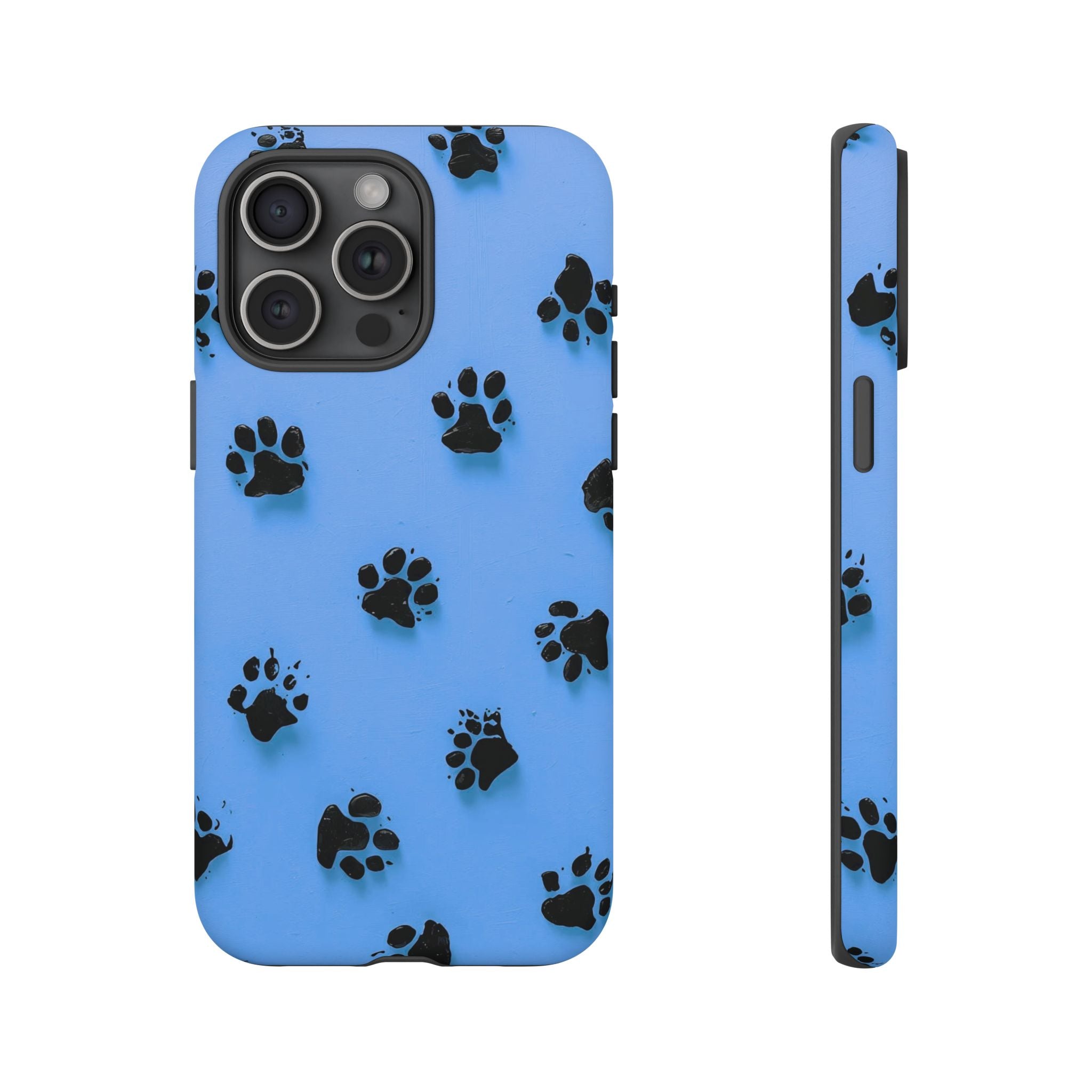 Blue Paw Print Tough iPhone Case — Protective Dog & Cat Lover Cover