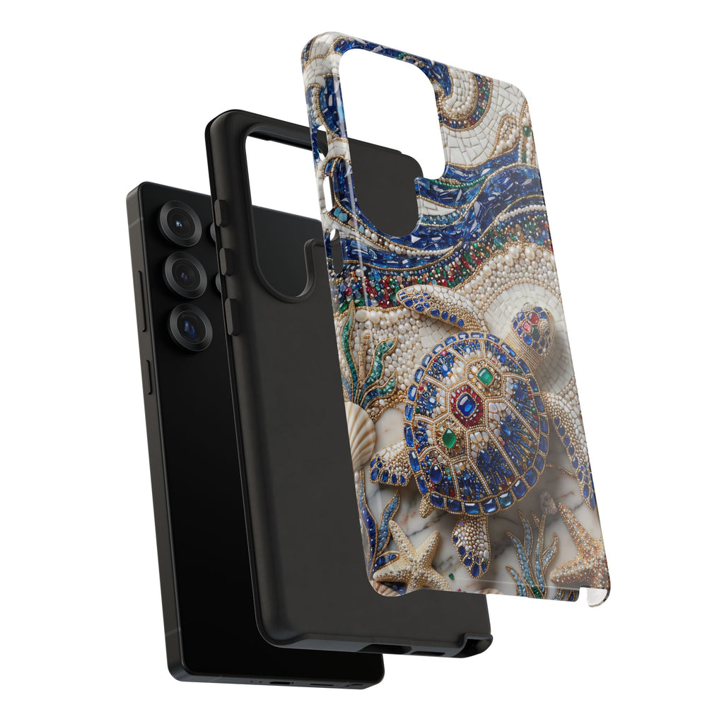 Sea Turtle Mosaic Samsung Galaxy Phone Case – Decorative Ocean Art Protective Case