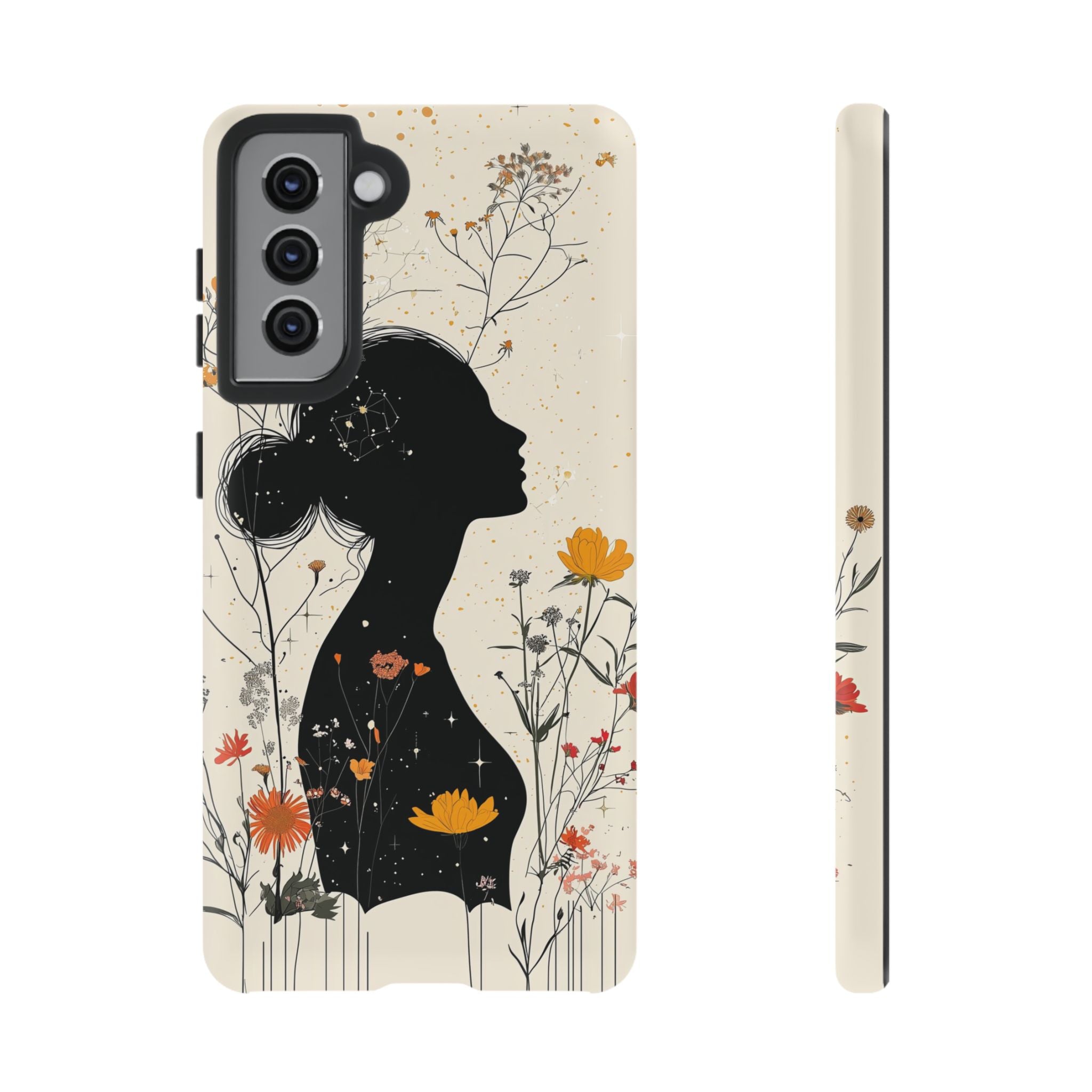 Floral Silhouette Samsung Galaxy Case | Botanical Woman