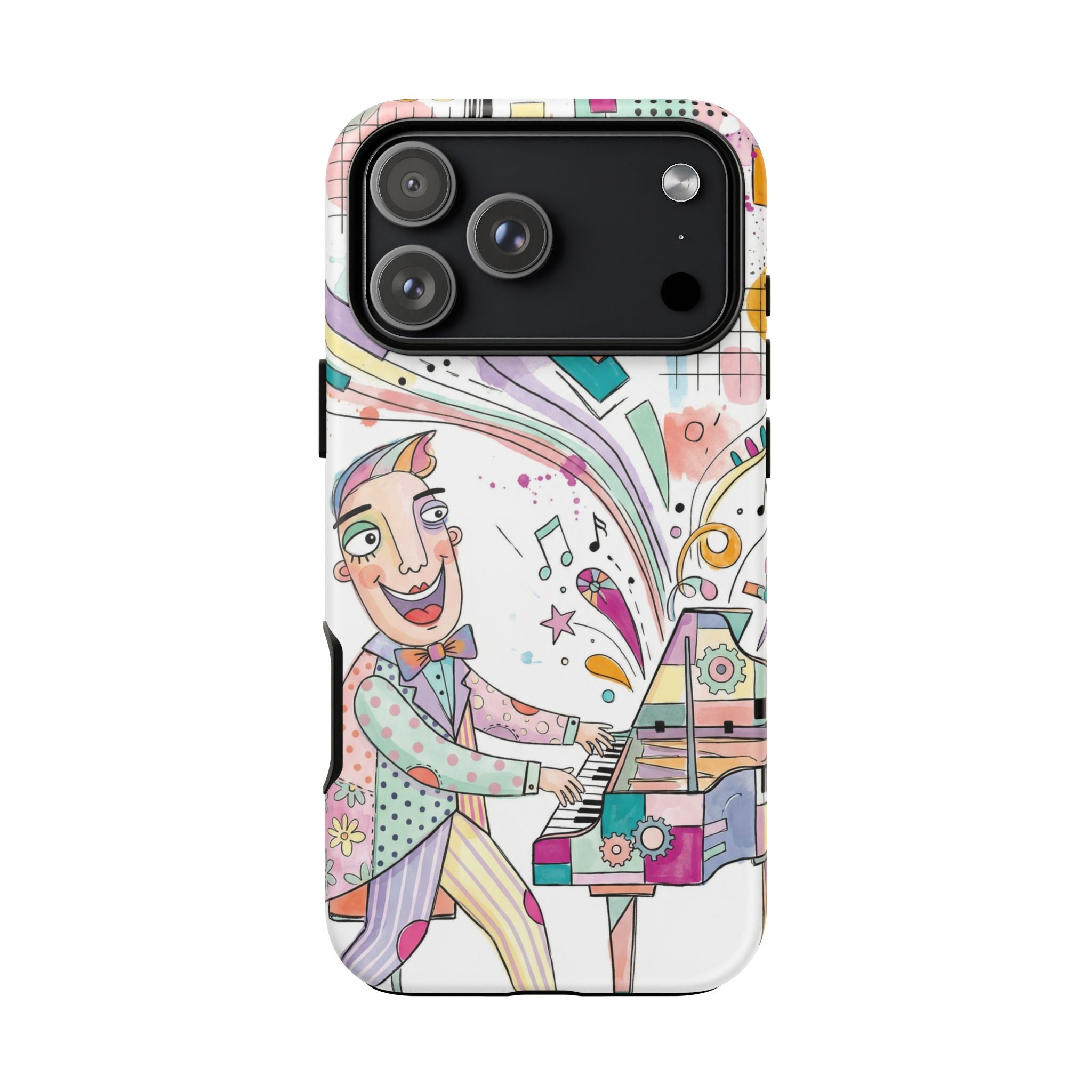 Musical Pianist iPhone Case | Colorful Whimsical Piano Art