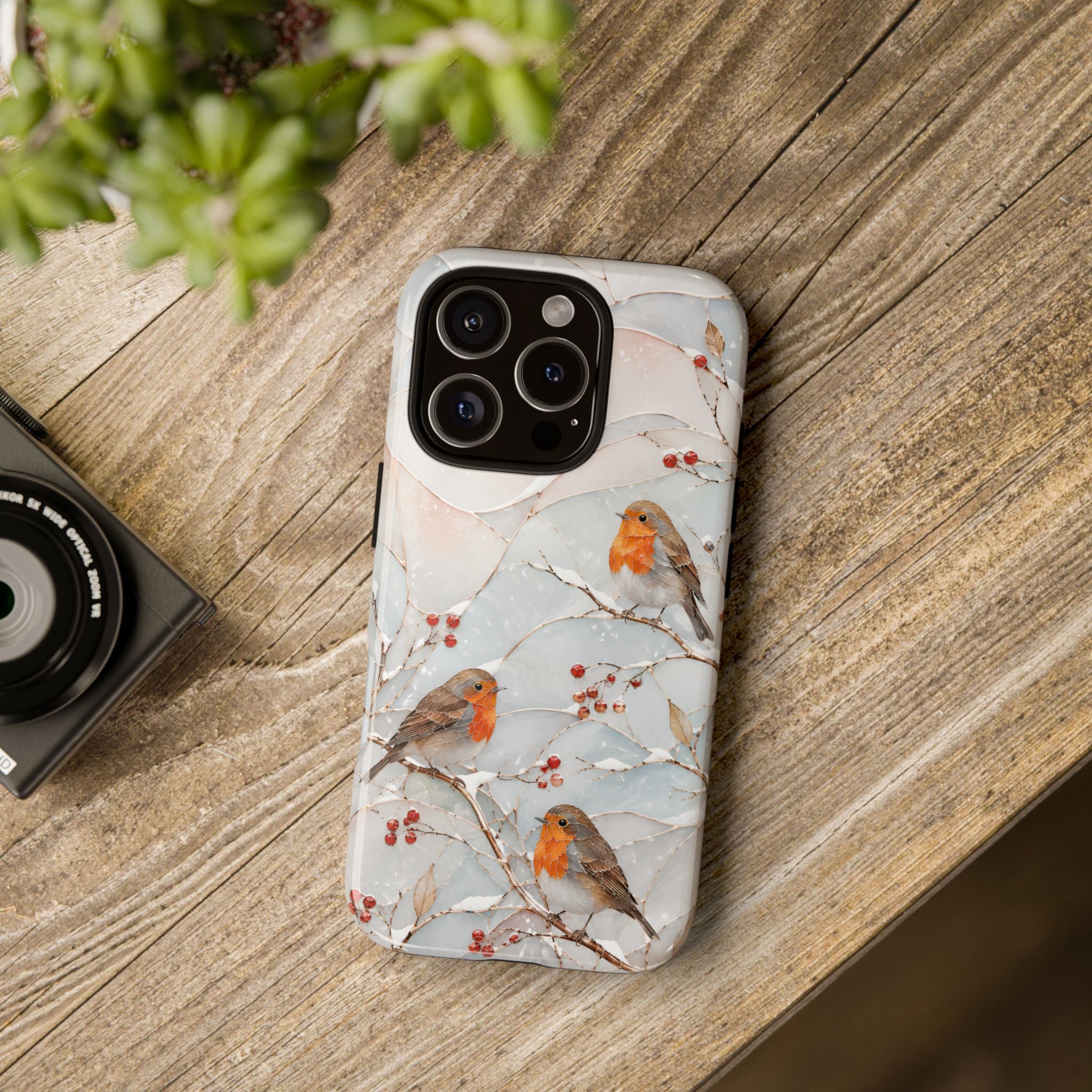 Robin Bird iPhone Case | Winter Berries iPhone Case