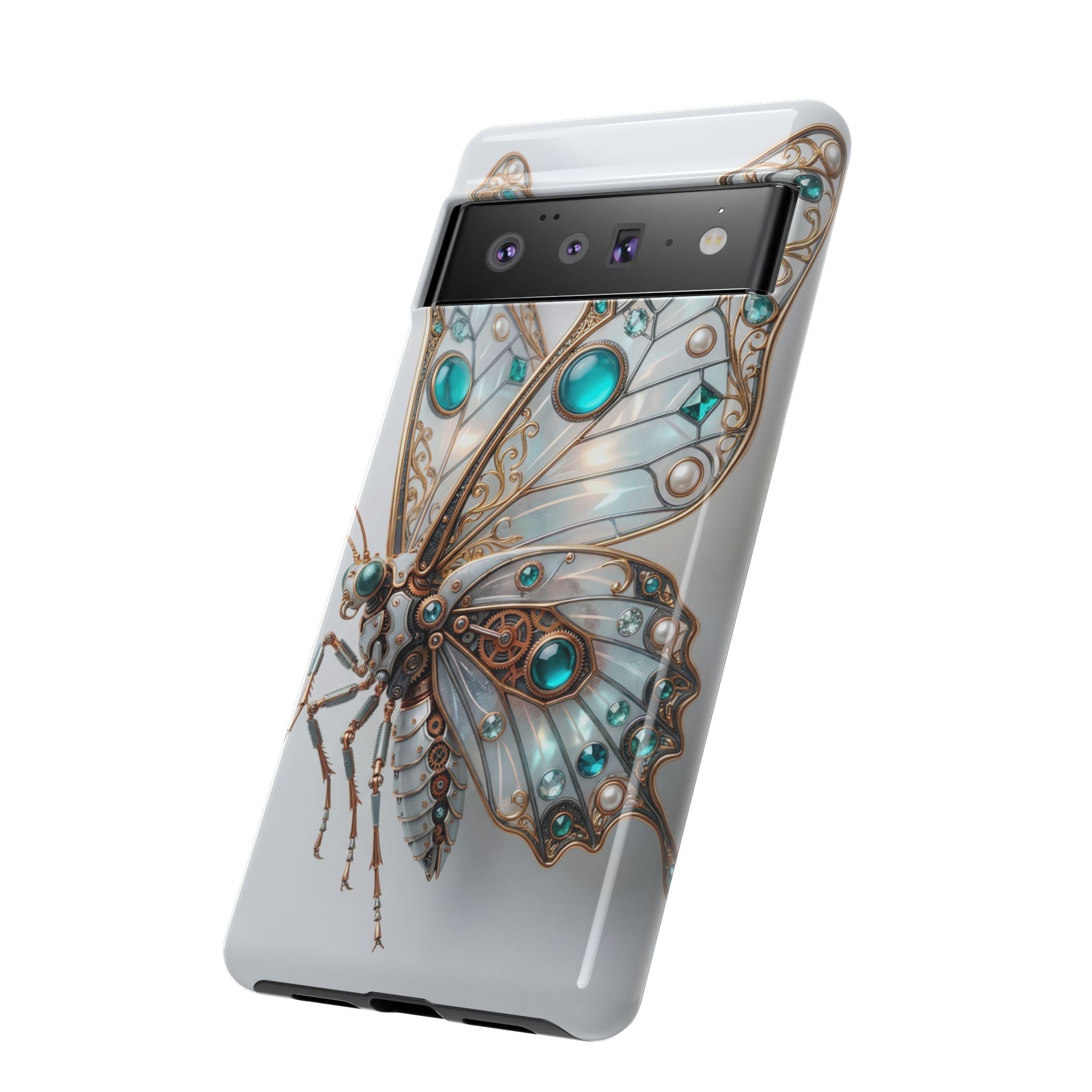 Butterfly Gem Phone Case — Steampunk Teal Jewel Google Galaxy Case