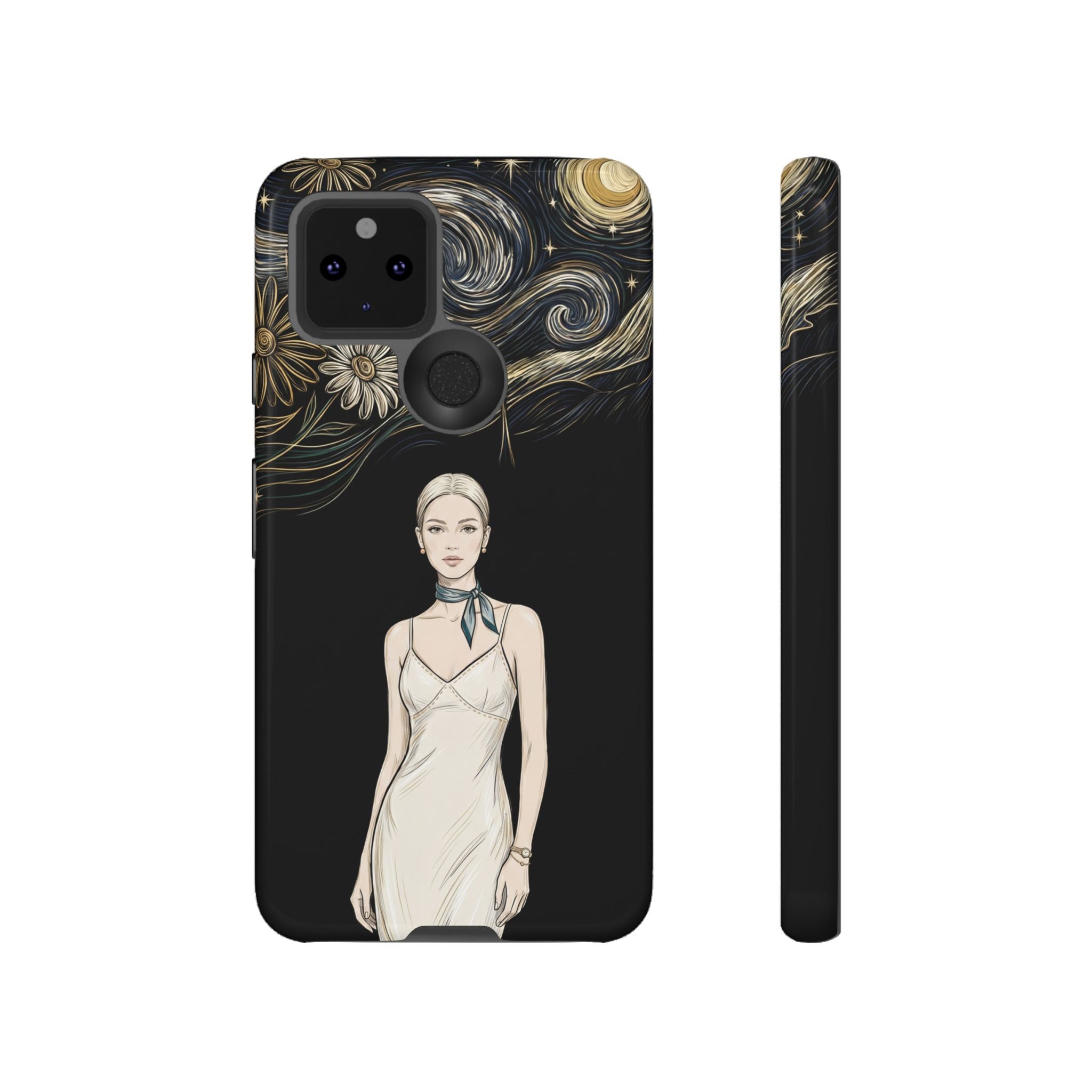 Starry Night Fashion Google Pixel Phone Case | Elegant Woman Illustration