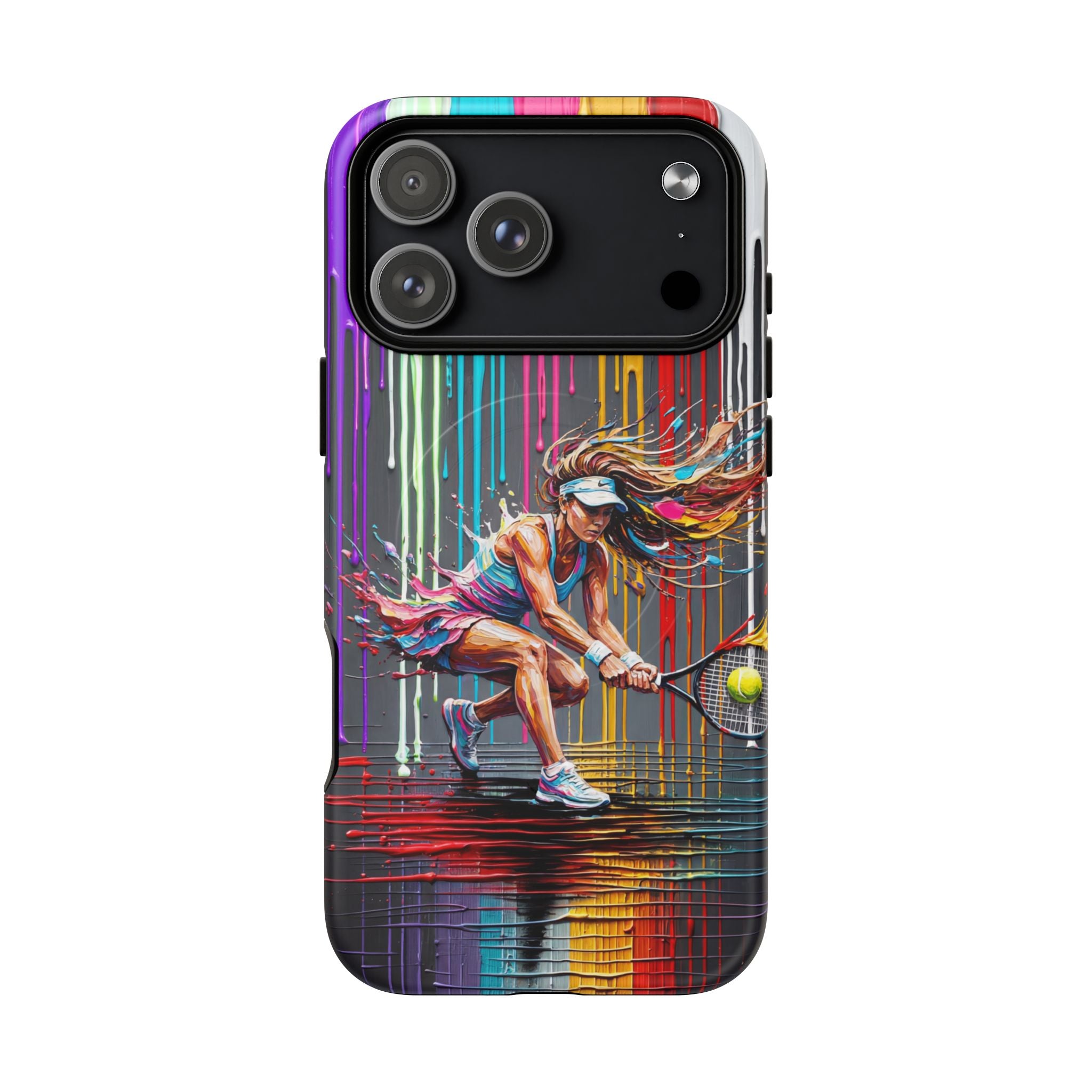 Colour Splash Tennis MagSafe iPhone Case | Vibrant Female Player Art
