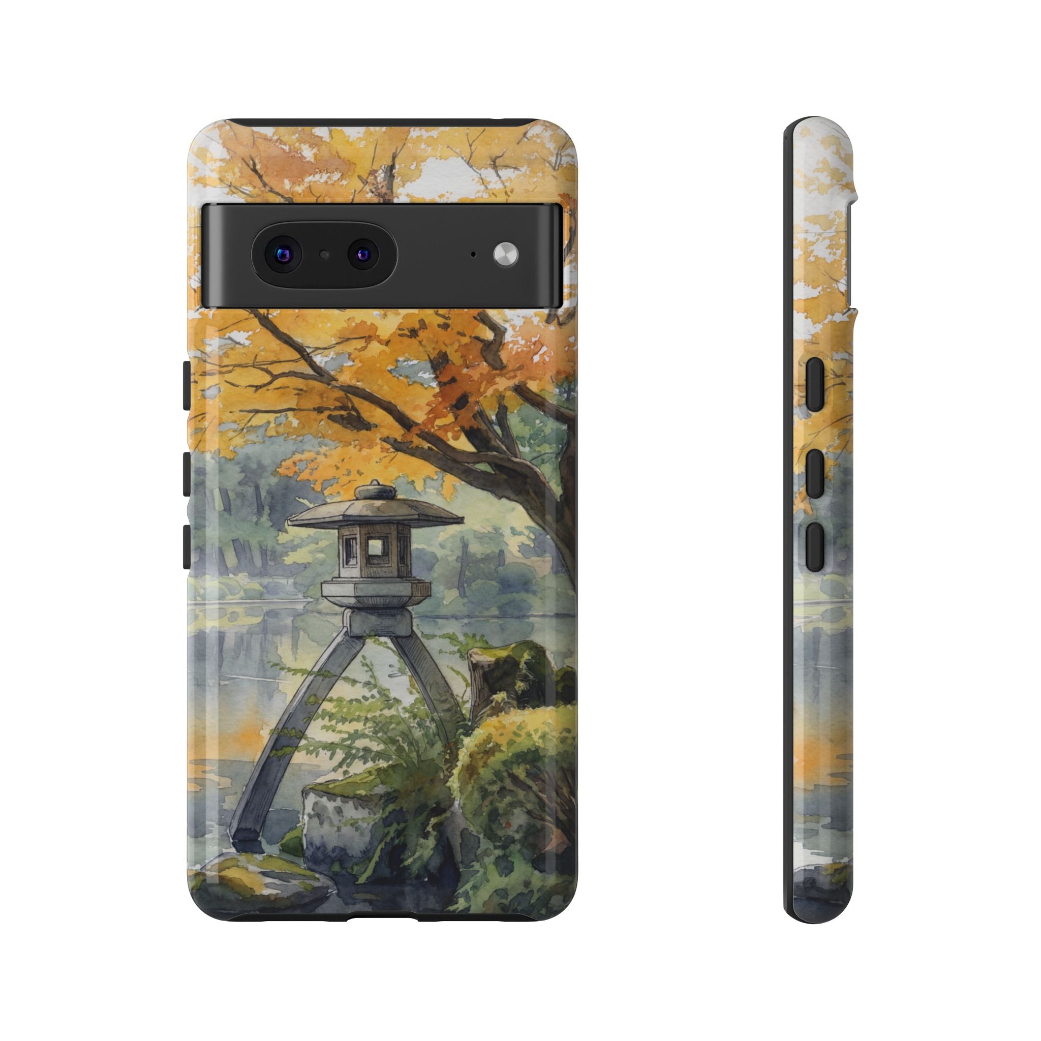 Autumn Japanese Garden Google Pixel Phone Case | Scenic Lantern Fall