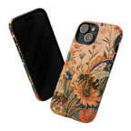 Honeybee Tough iPhone Case | Vintage Botanical Flower Cover