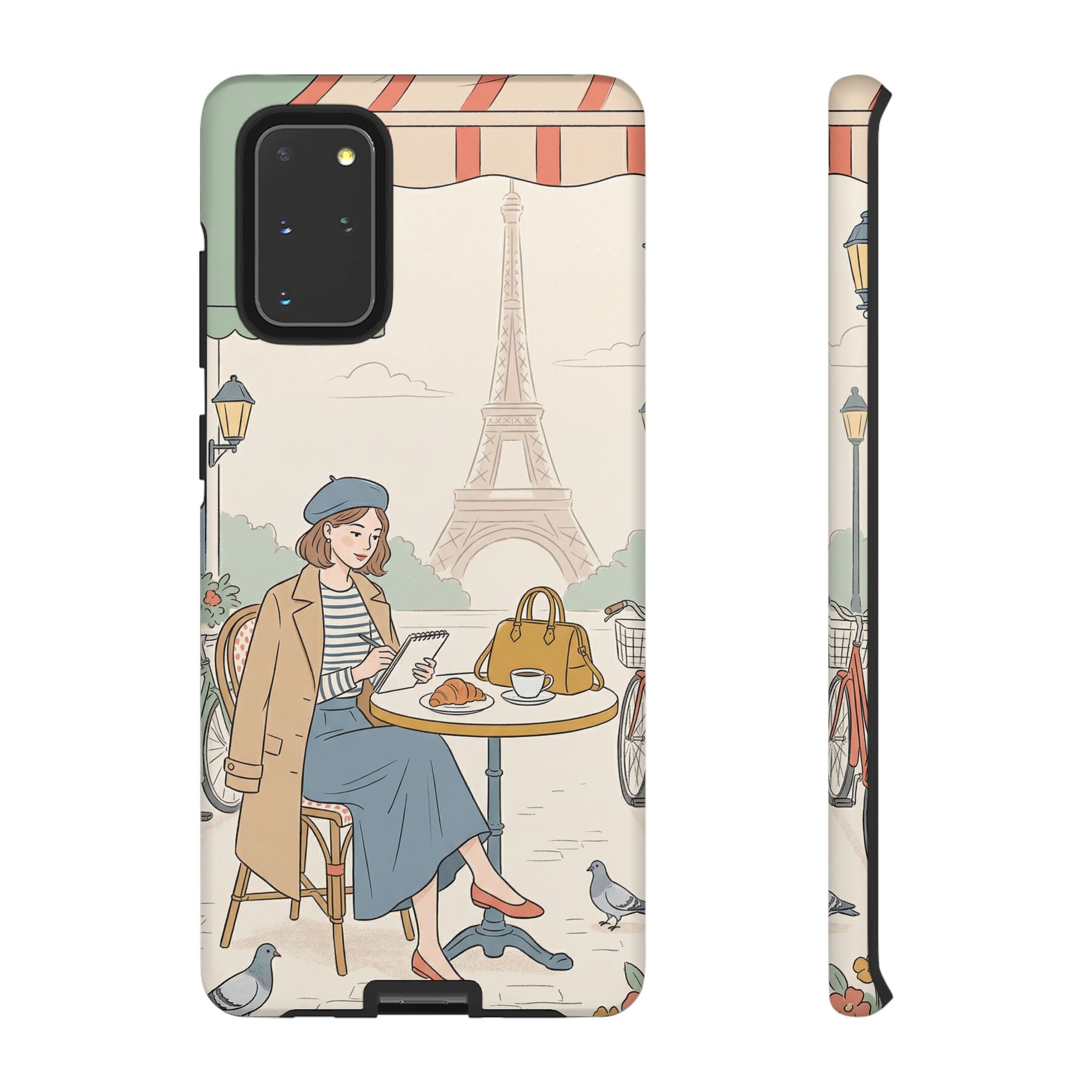 Paris Cafe Samsung Galaxy Phone Case | Cute Vintage Eiffel Tower Travel