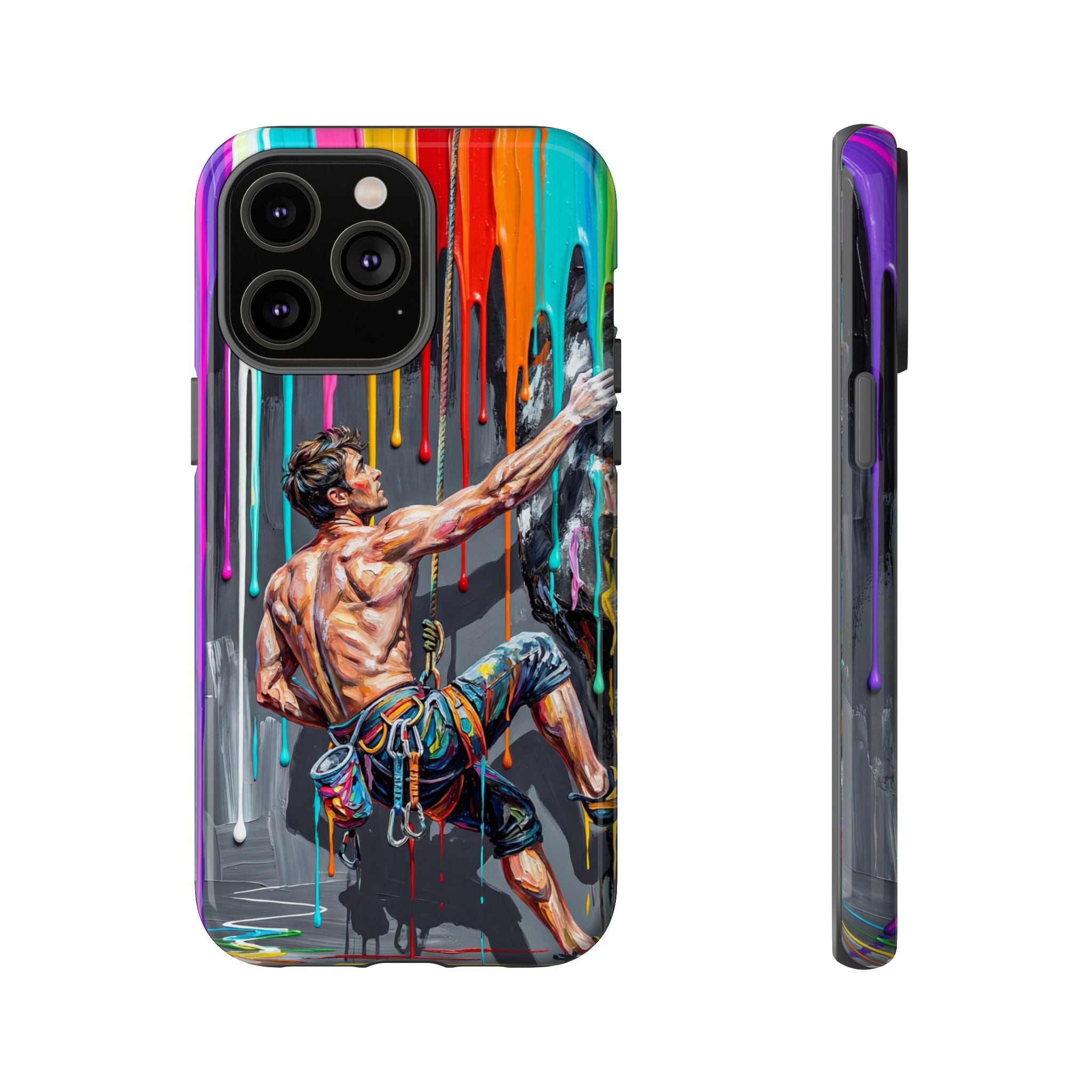 Colourful Rock Climber Art Protective iPhone Case
