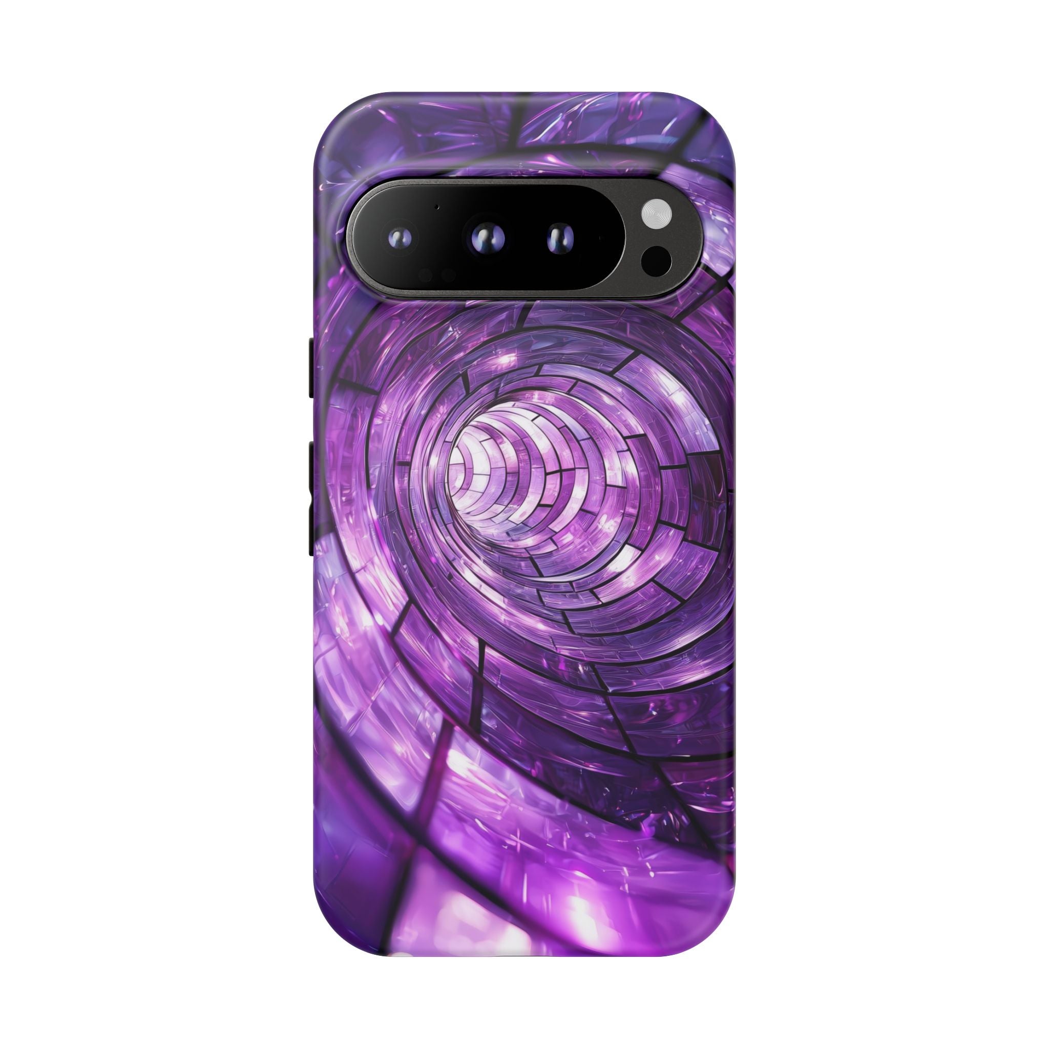 Purple Vortex Tough Google Pixel Case — Abstract Spiral Protective Cover