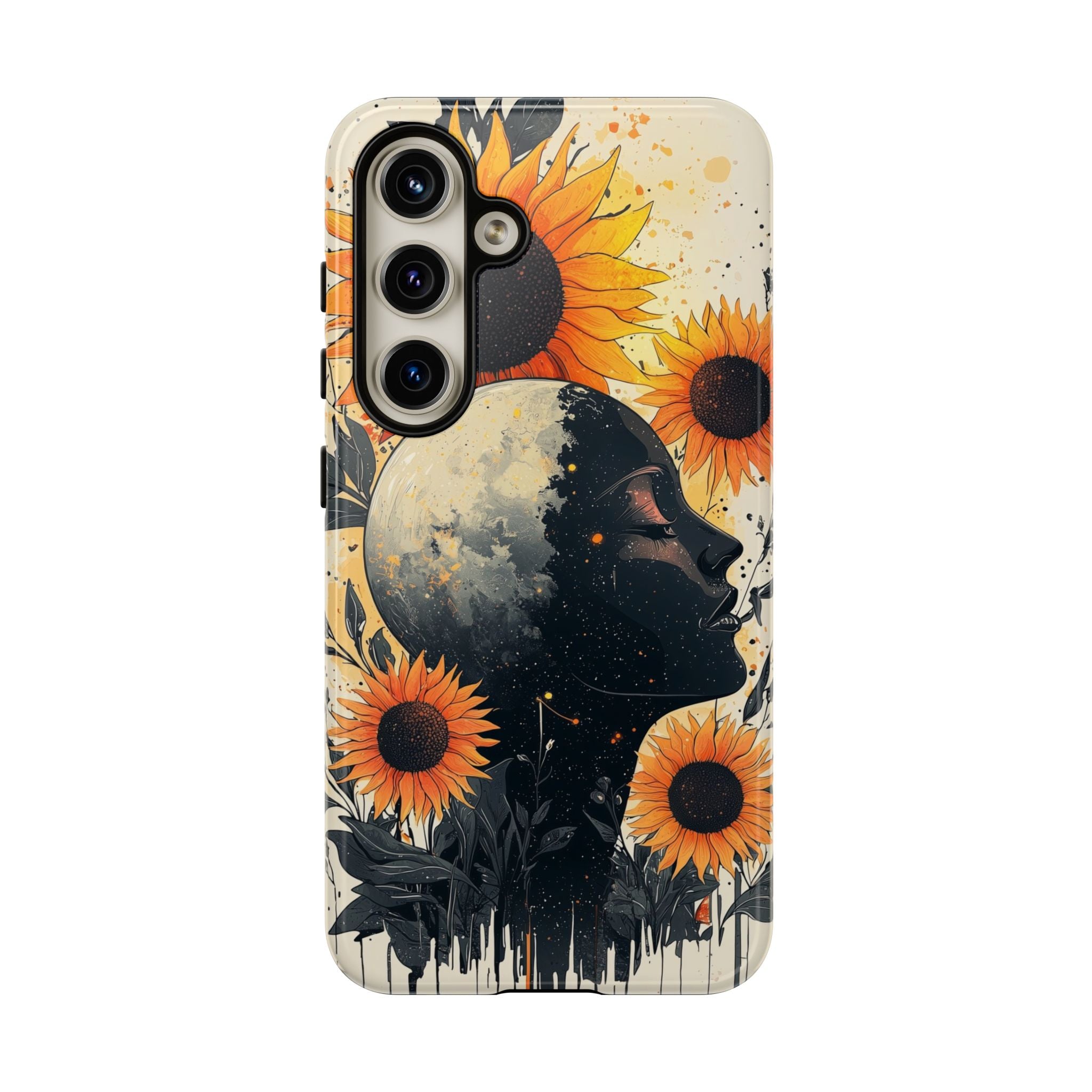 Sunflower Moon Art Samsung Galaxy Case | Floral Celestial