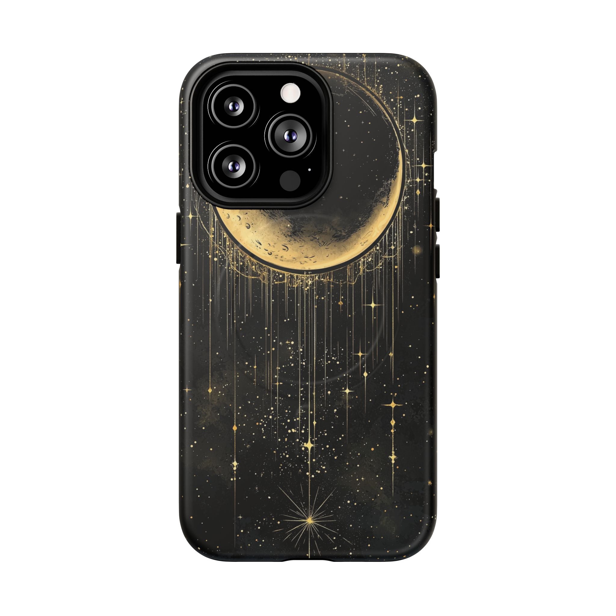 Custodia resistente MagSafe per iPhone Moonlit Crescent | Cielo notturno con stelle dorate