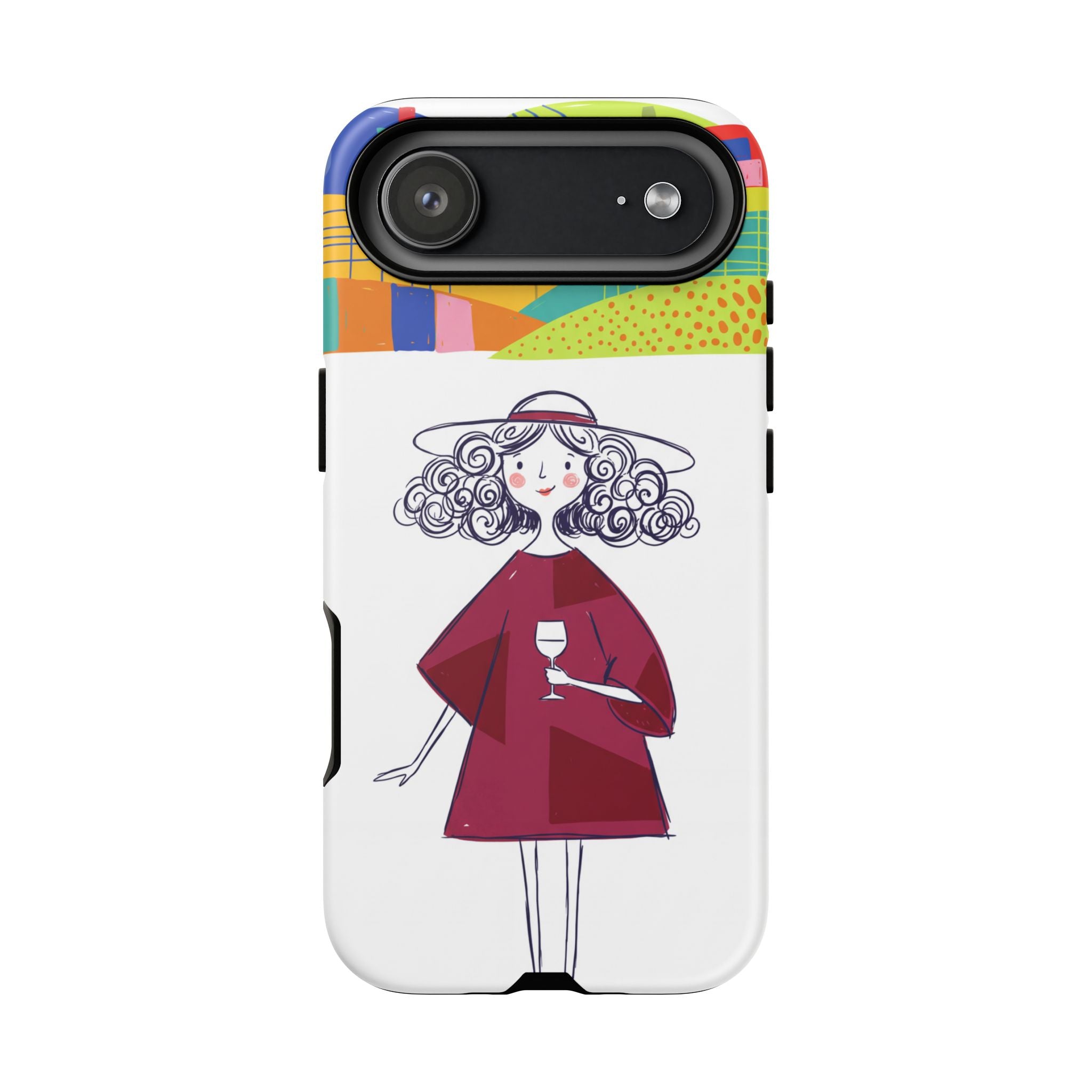 Colourful Artistic Wine Lady iPhone Case
