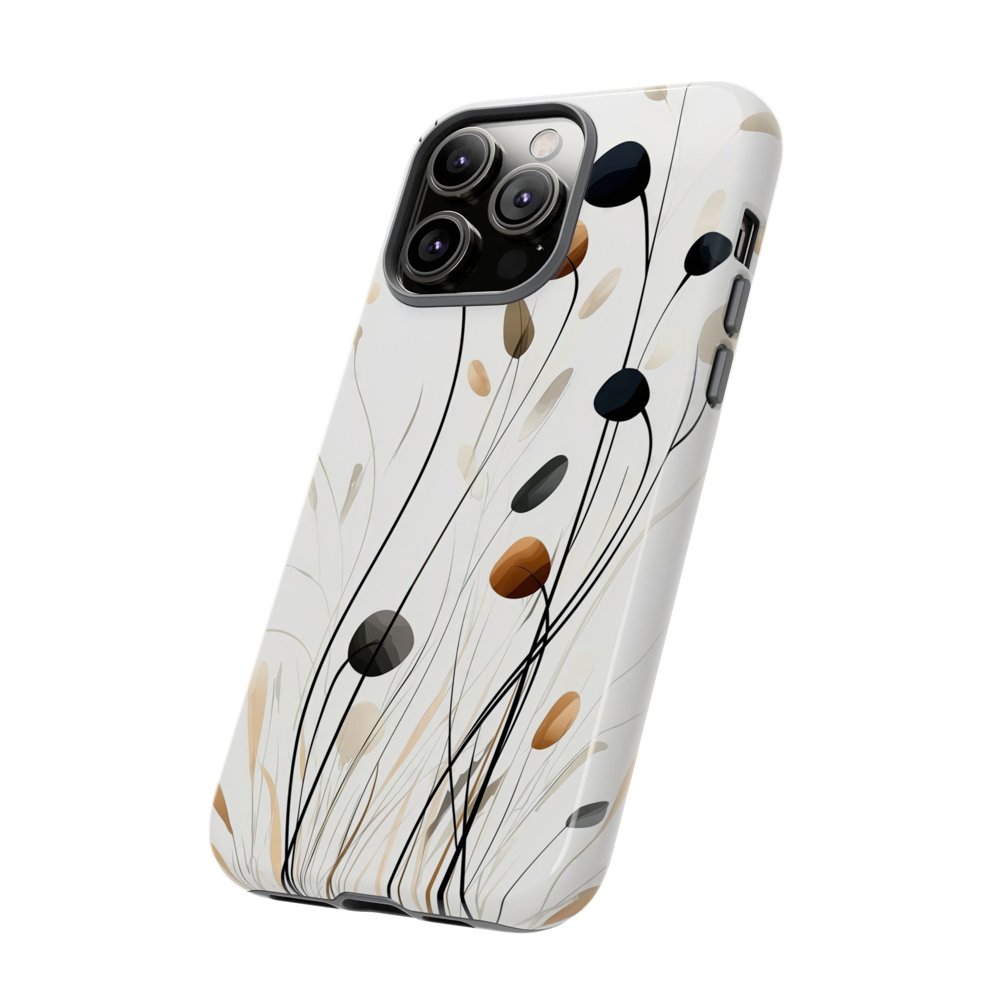 Floral Breeze Tough iPhone Case | Minimal Neutral Botanical Design