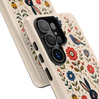 Floral Folk Art Bunny Tough Samsung Galaxy Phone Case