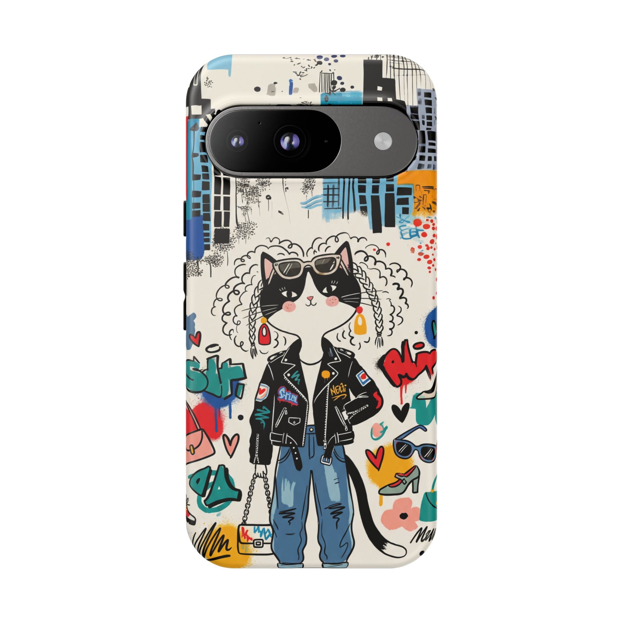 Punk City Cat Graffiti Design Google Pixel Phone Case