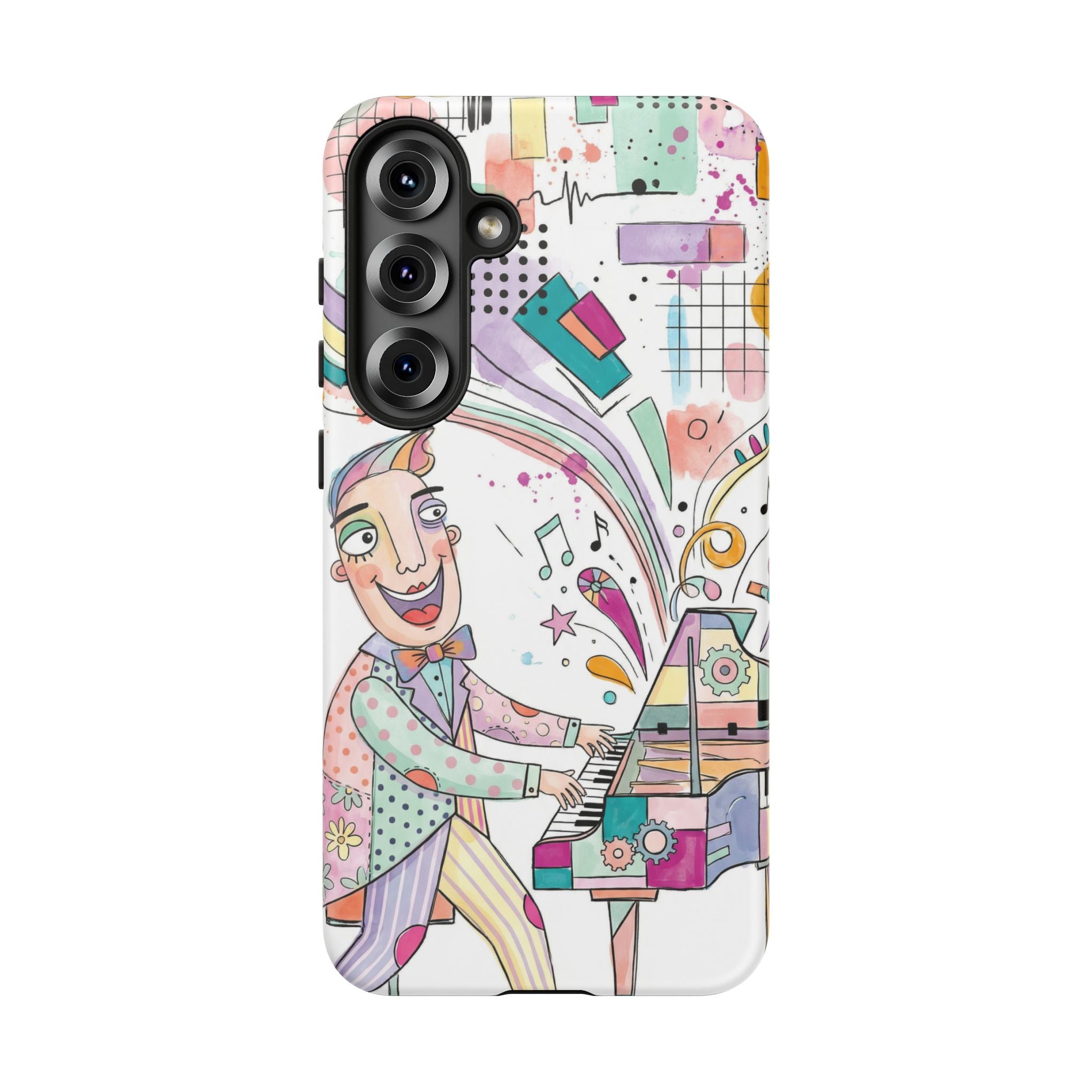Musical Pianist Samsung Galaxy Phone Case | Colorful Whimsical Piano Art