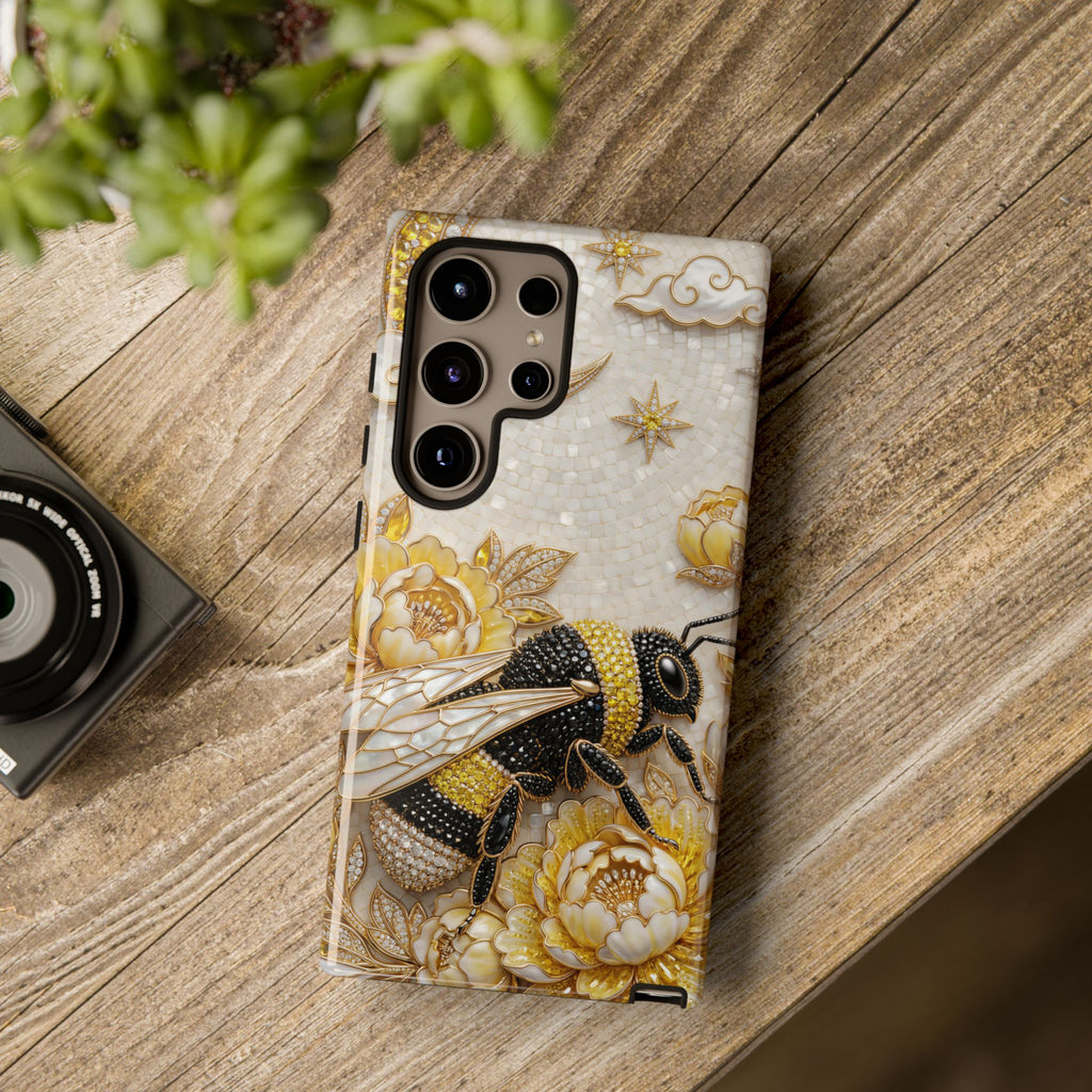 Golden Bee Samsung Galaxy Phone Case | Floral Moon Phone Protector