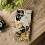 Golden Bee Samsung Galaxy Phone Case | Floral Moon Phone Protector