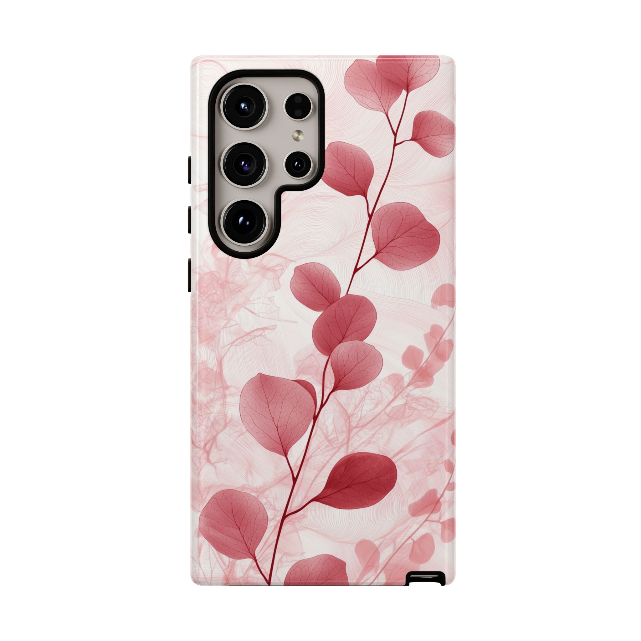 Pink Botanical Floral Eucalyptus Samsung Galaxy Phone Case