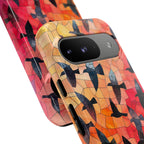 Stained Glass Mosaic Sunset Birds Google Pixel Case