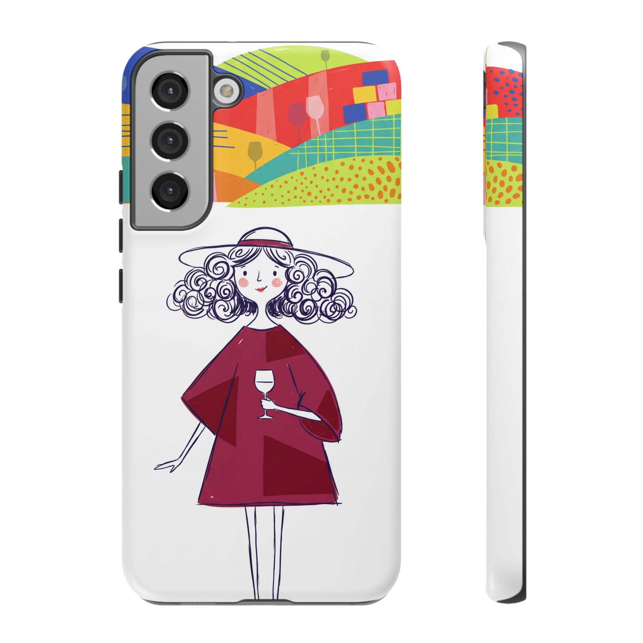 Colourful Artistic Wine Lady Samsung Galaxy Phone Case