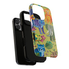 Jungle Animals Tough iPhone Case | Colorful Tiger, Elephant & Monkey Protective Cover