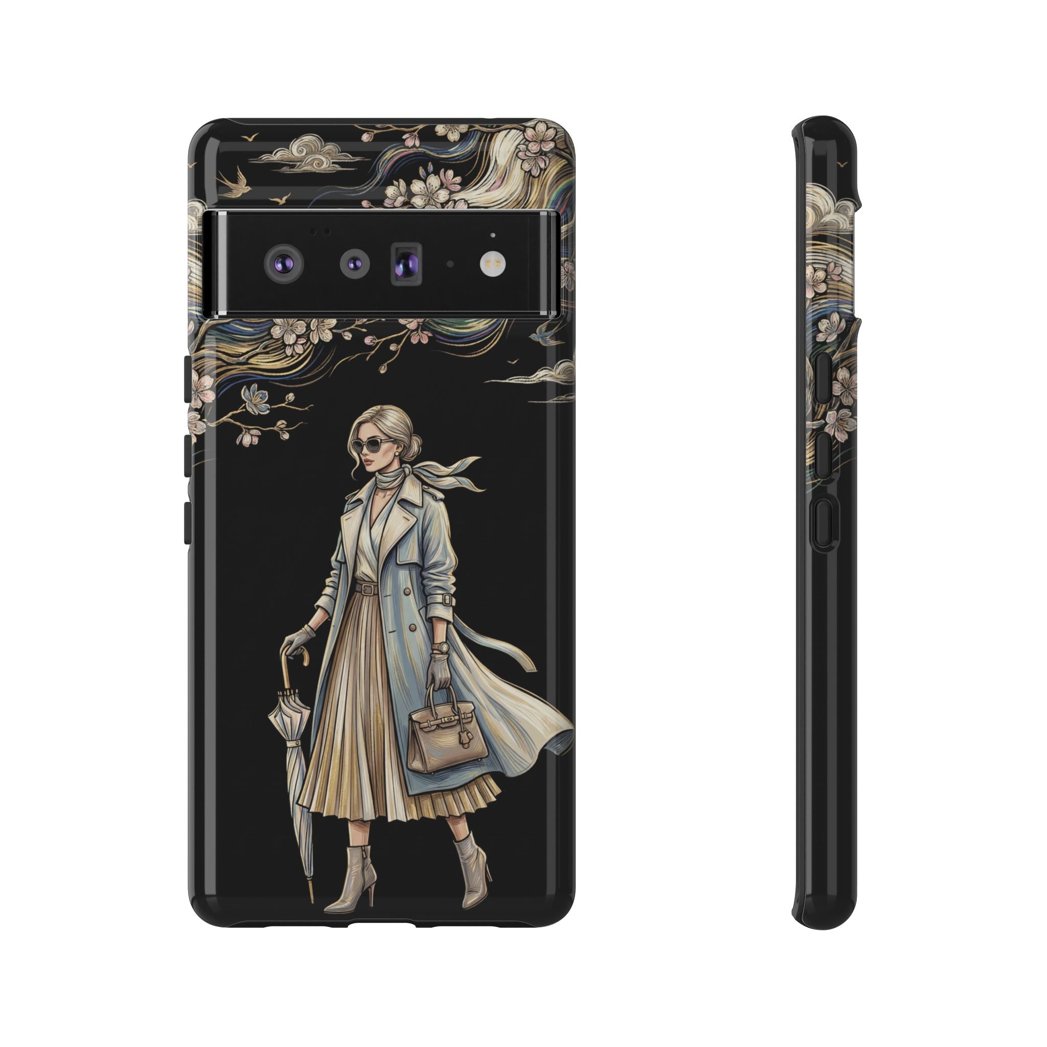 Vintage Chic Google Pixel Phone Case | Stylish Woman Illustration