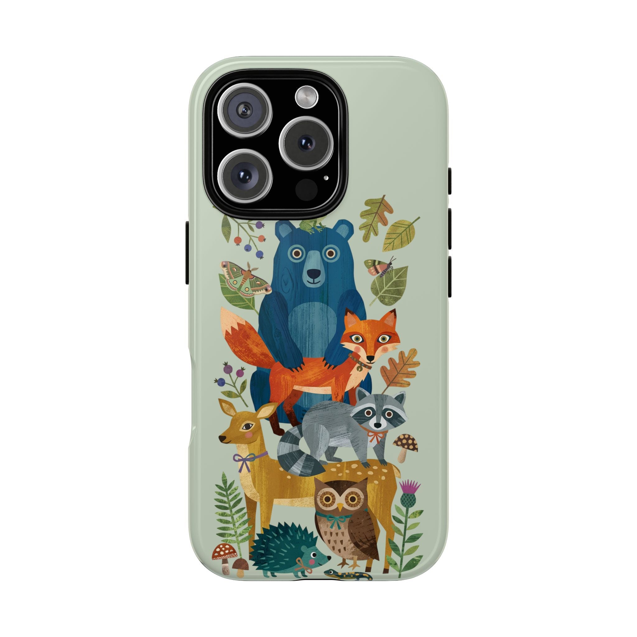 Woodland Stack iPhone Case | Cute Bear, Fox & Owl Protective Cover