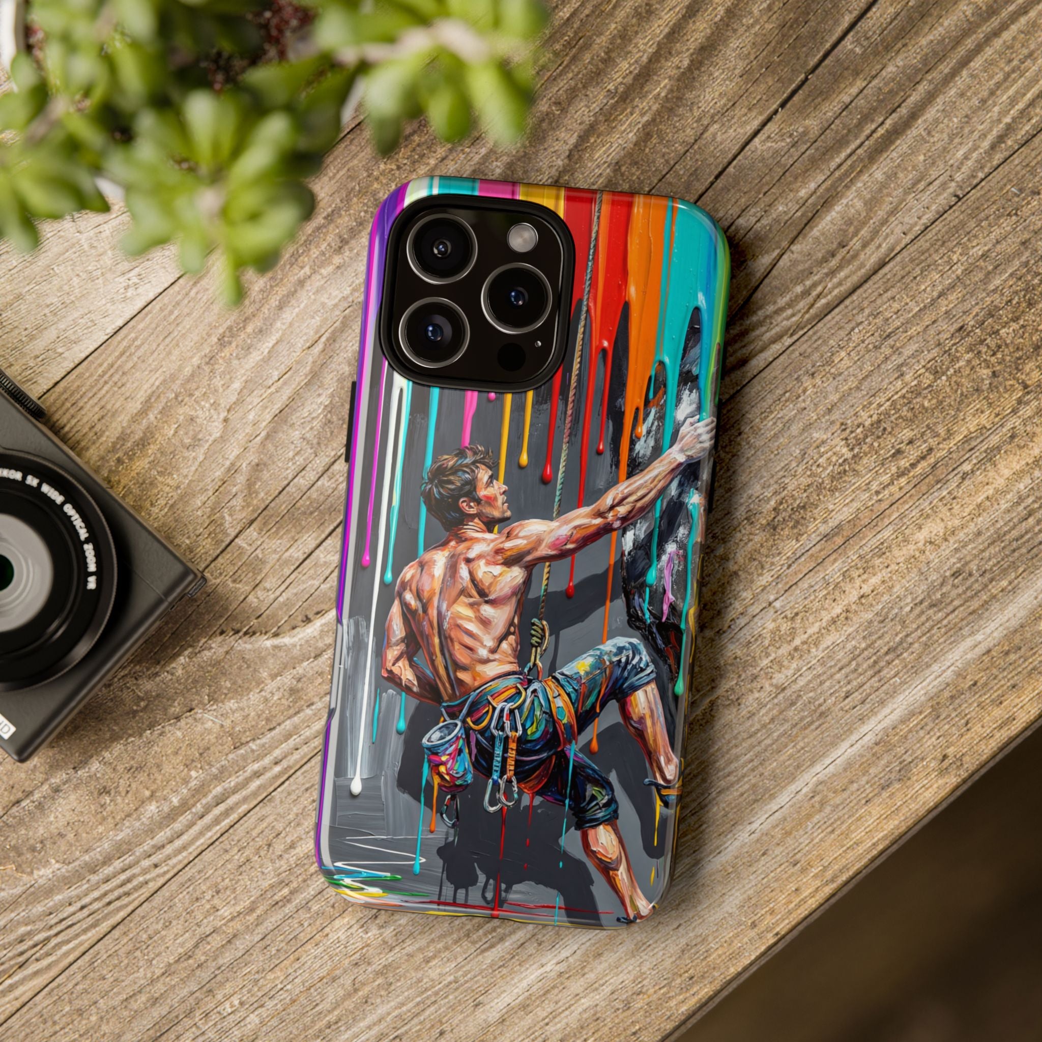 Colourful Rock Climber Art Protective iPhone Case