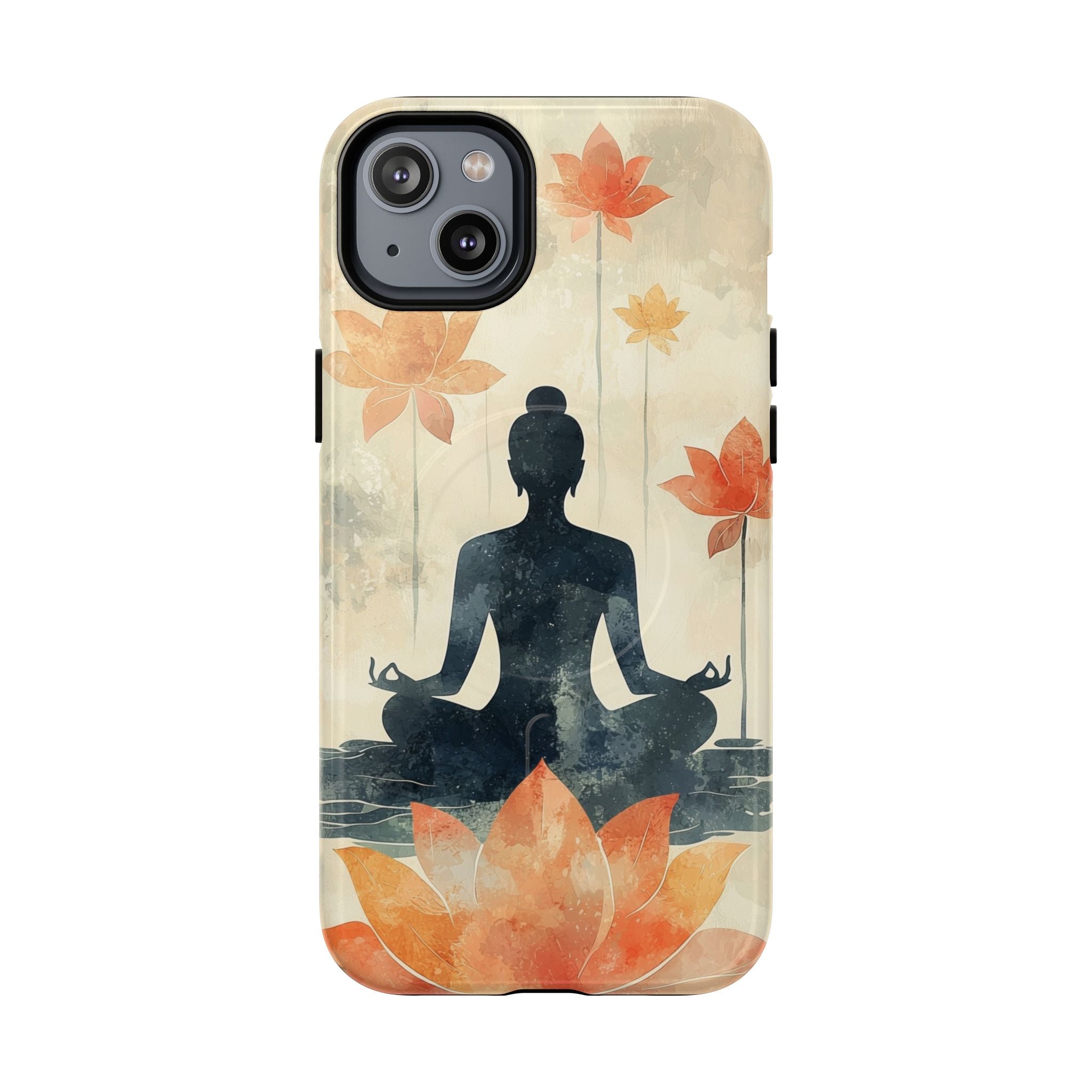 Custodia MagSafe per iPhone Yoga Lotus | Silhouette meditativa