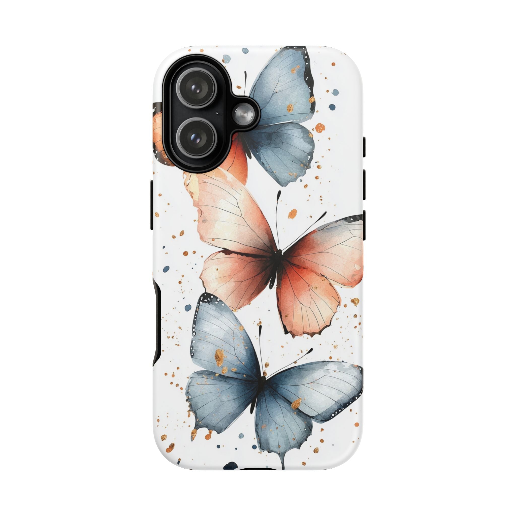 Watercolour Blue & Peach Butterfly Tough iPhone Case