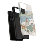 Scenic Picnic Samsung Galaxy Phone Case | Vintage Bicycle & Mountain Illustration