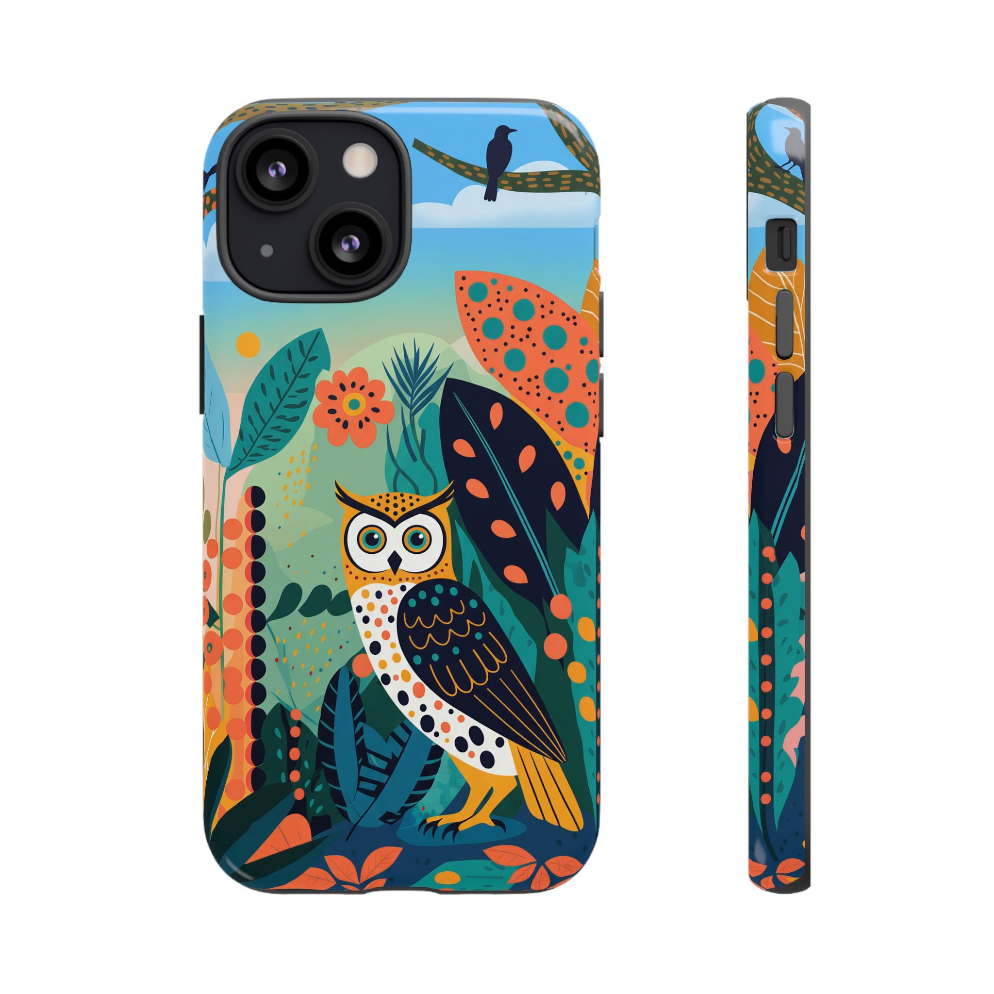 Botanical Forest Colourful Owl iPhone Case
