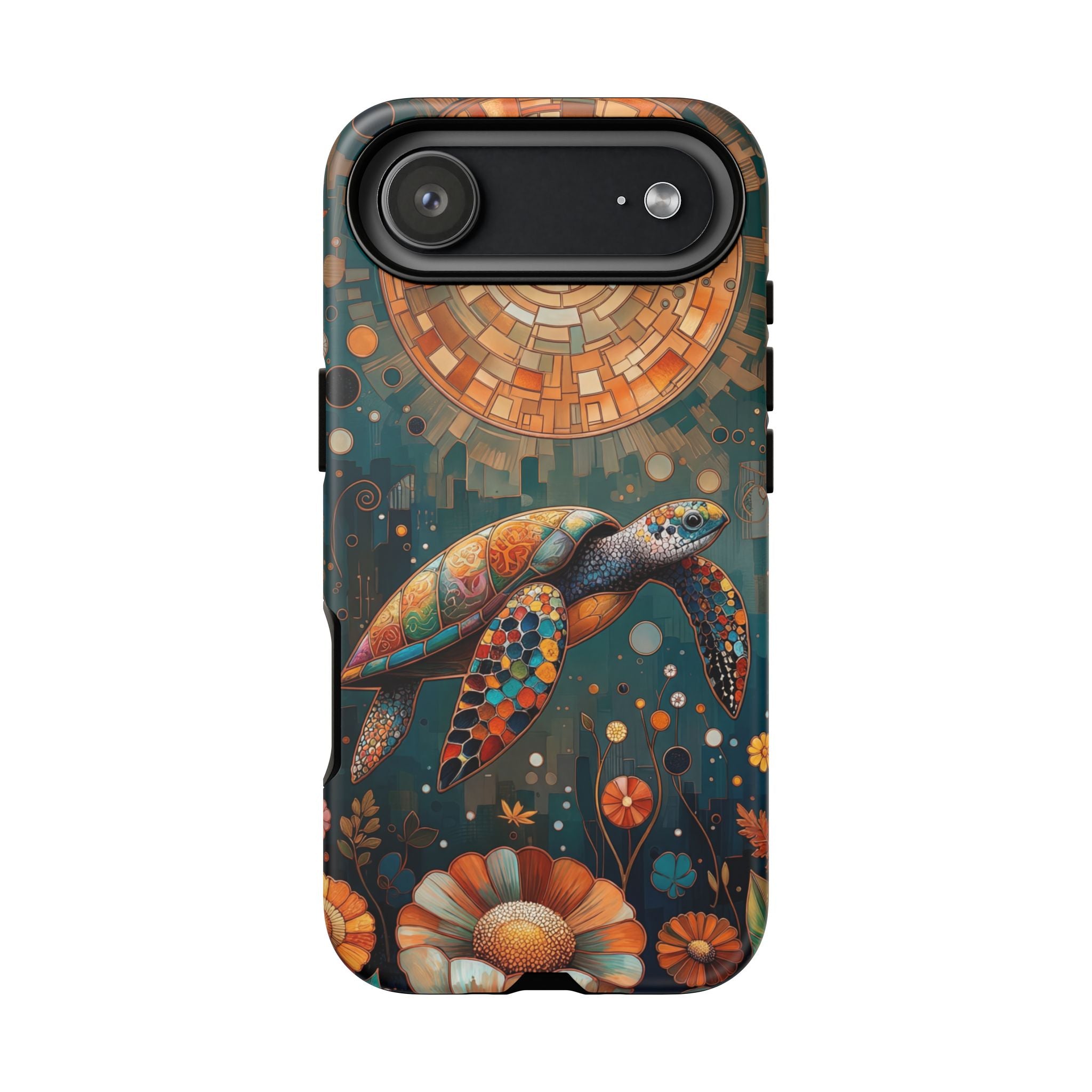 Sea Turtle Mosaic iPhone Case | Artistic Ocean Nature Protective Cover