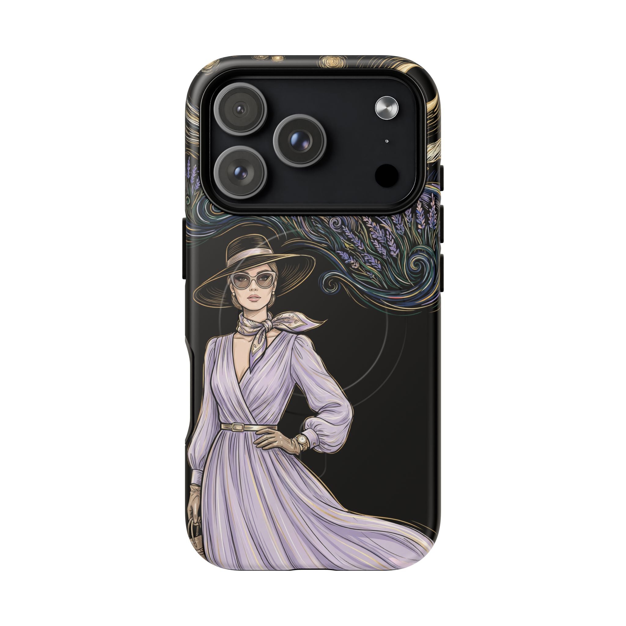 Starry Night Lavender Woman MagSafe iPhone Case | Artistic Protective Tough Case