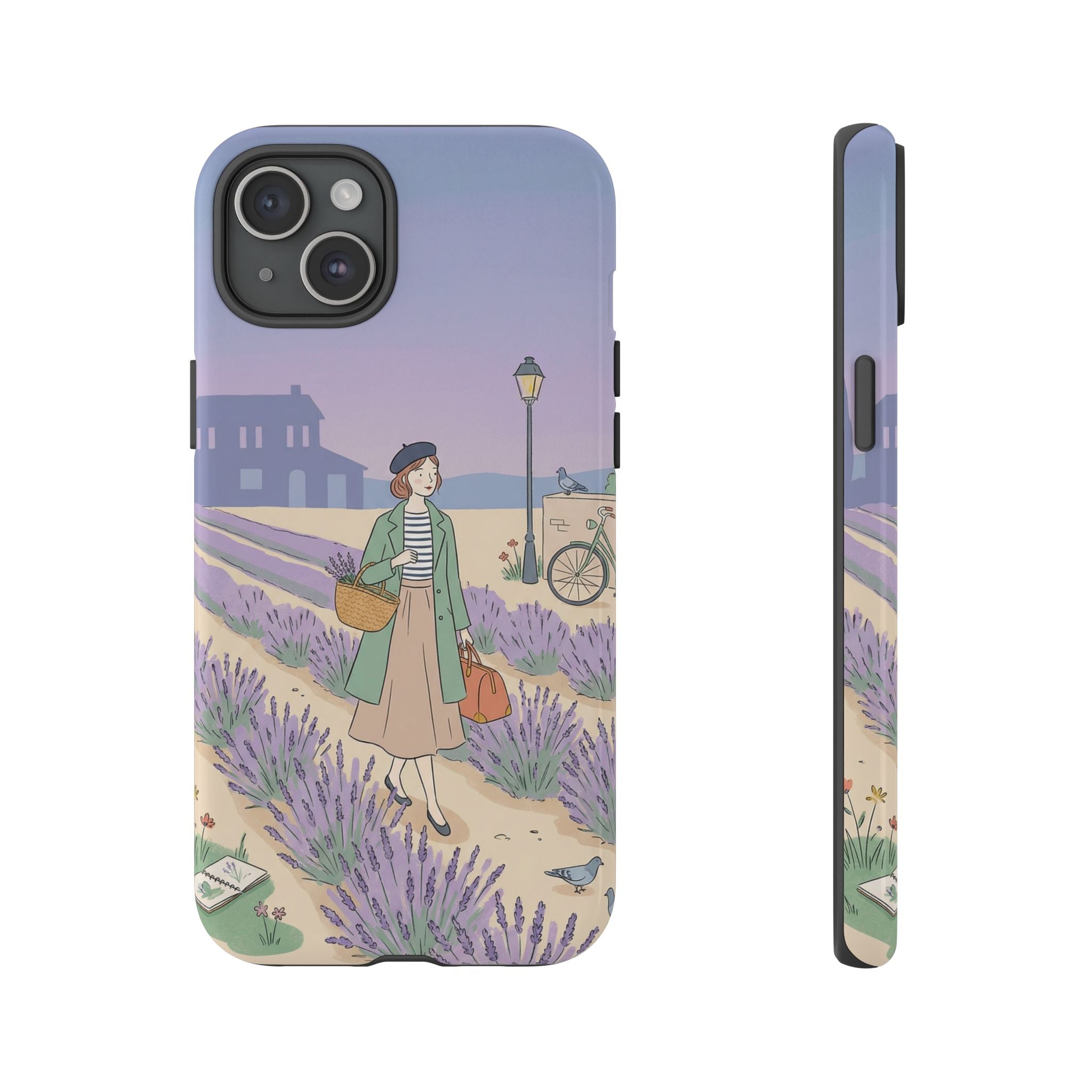 Lavender Field iPhone Case | Vintage Travel Illustration Protective Case
