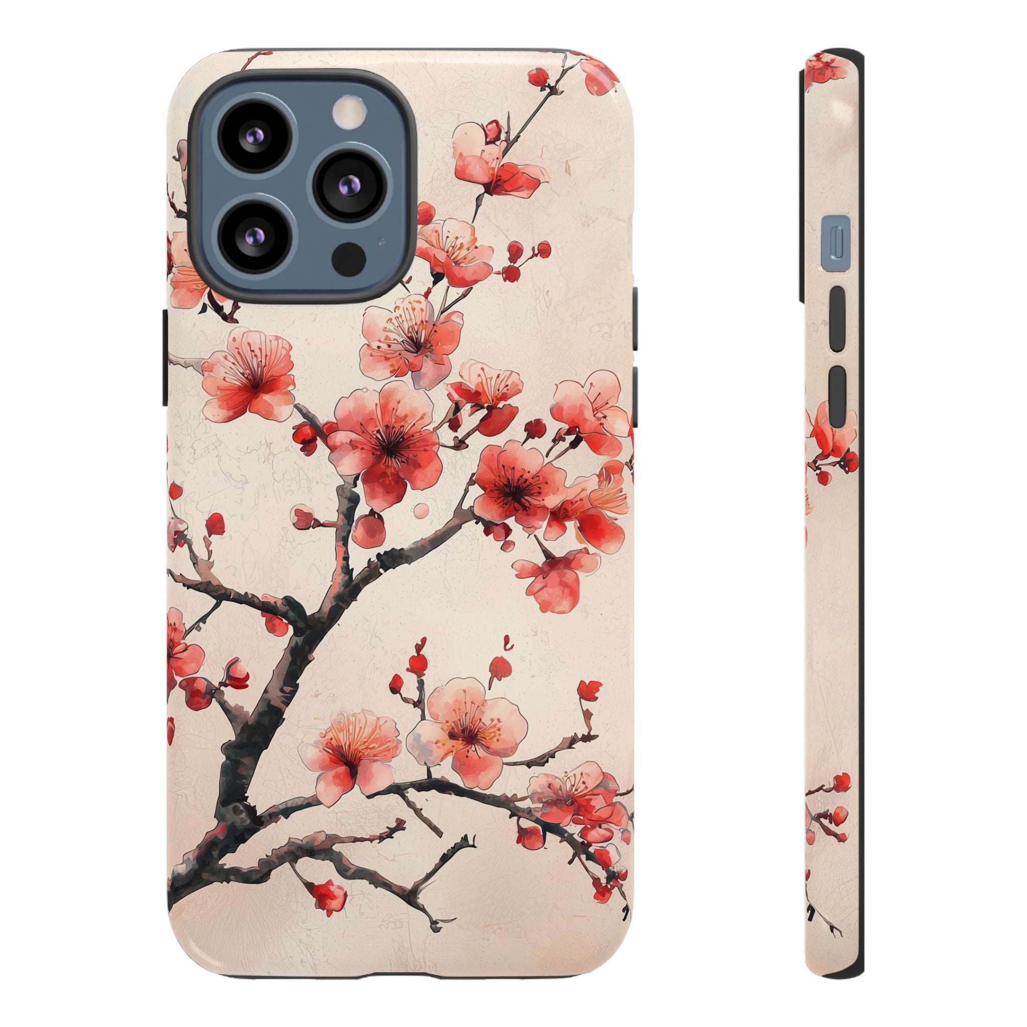Cherry Blossom iPhone Case | Floral Tough Case with Pink Blossom Branch Design