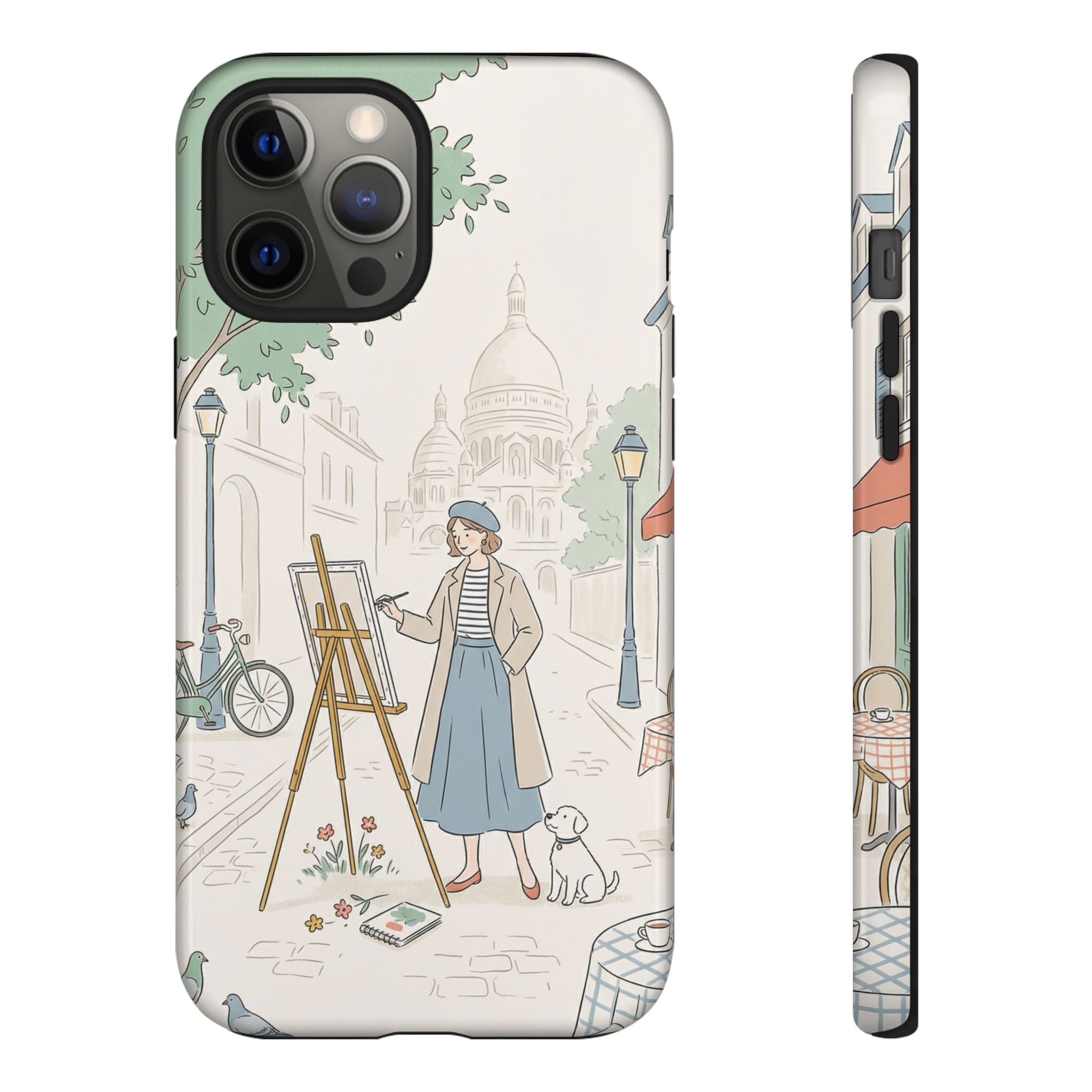 Artist in Paris iPhone Case | Vintage Painter Street Scene Protective Cover