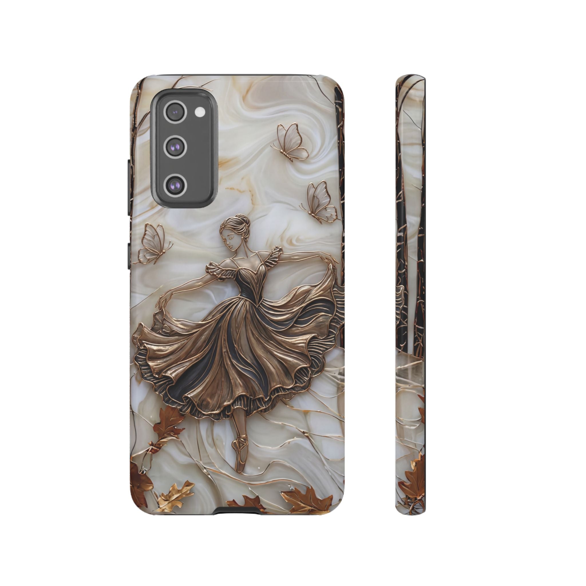 Elegant Bronze Ballerina Dance Design Samsung Galaxy Case