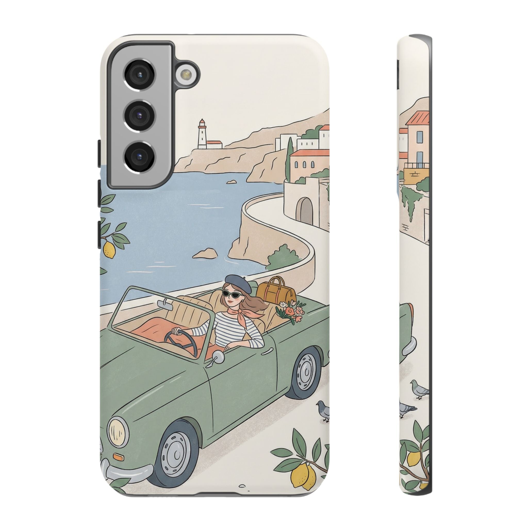 Retro Coastal Road Trip Design Samsung Galaxy Phone Case