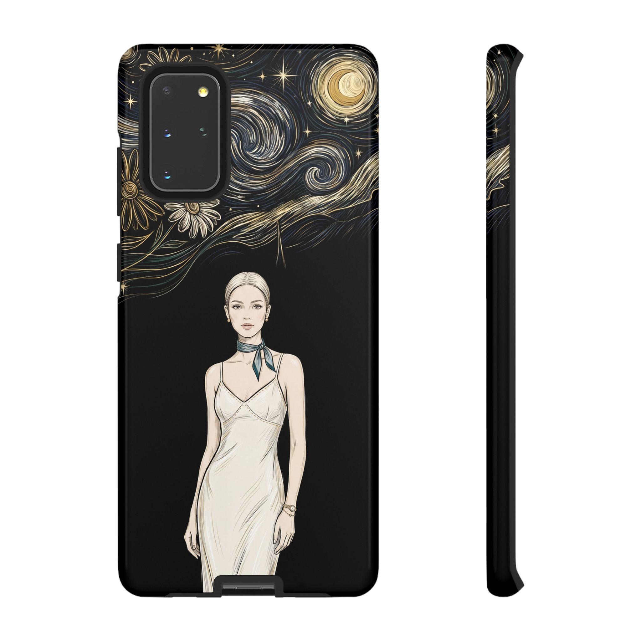Starry Night Fashion Samsung Galaxy Phone Case | Elegant Woman Illustration