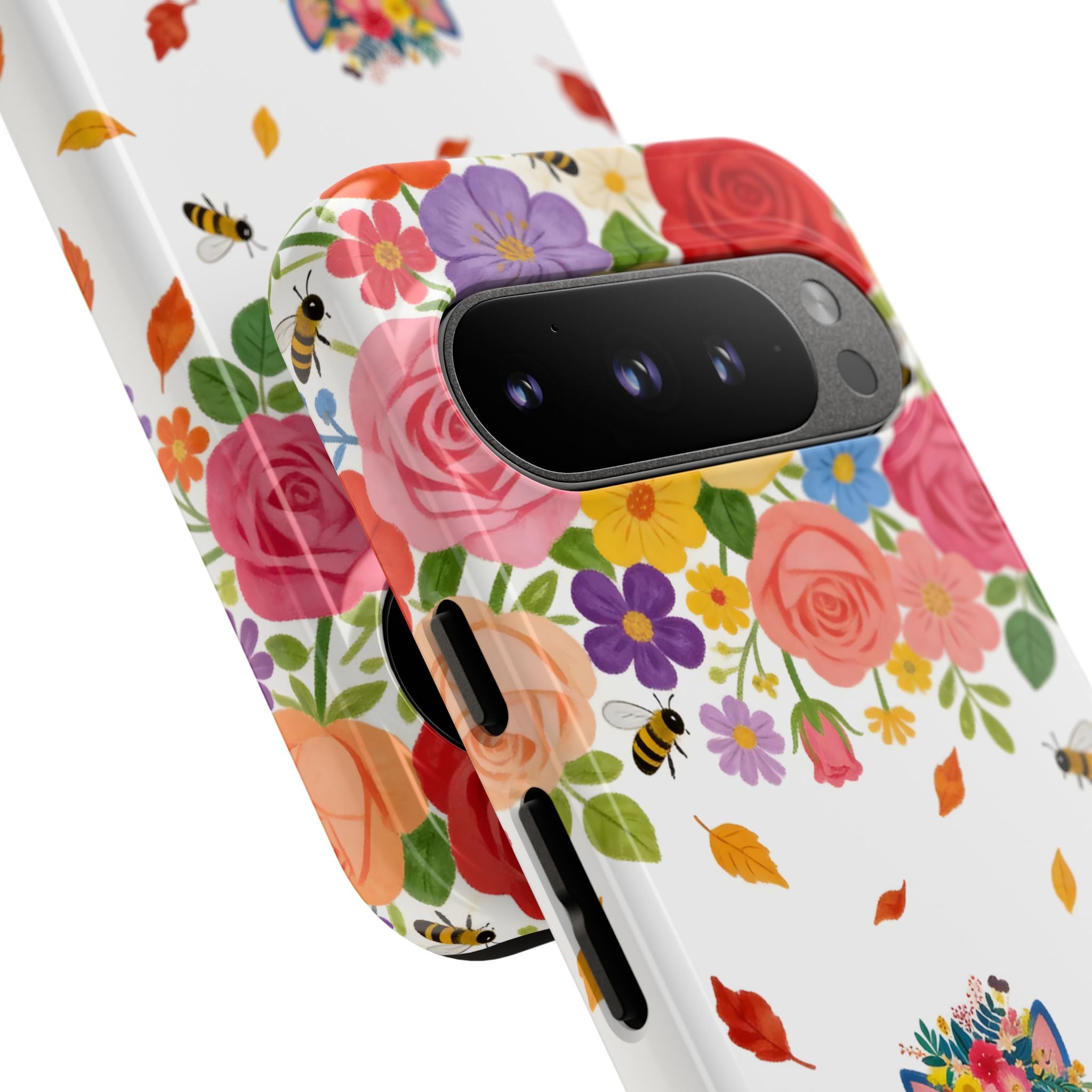 Floral Rainbow Cat Tough Google Pixel Phone Case — Colorful Pilates Cat Design