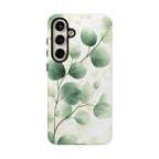 Botanical Eucalyptus Tough Samsung Galaxy Phone Case | Green Watercolour Leaf