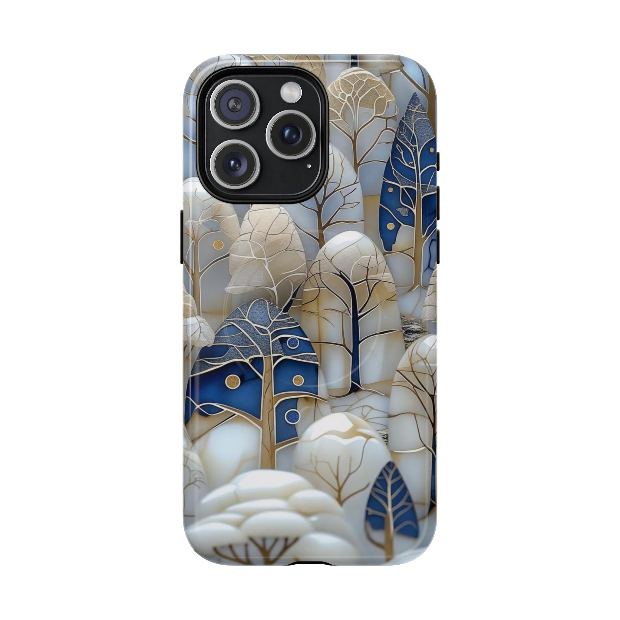 Blue Gold Forest Art MagSafe Case