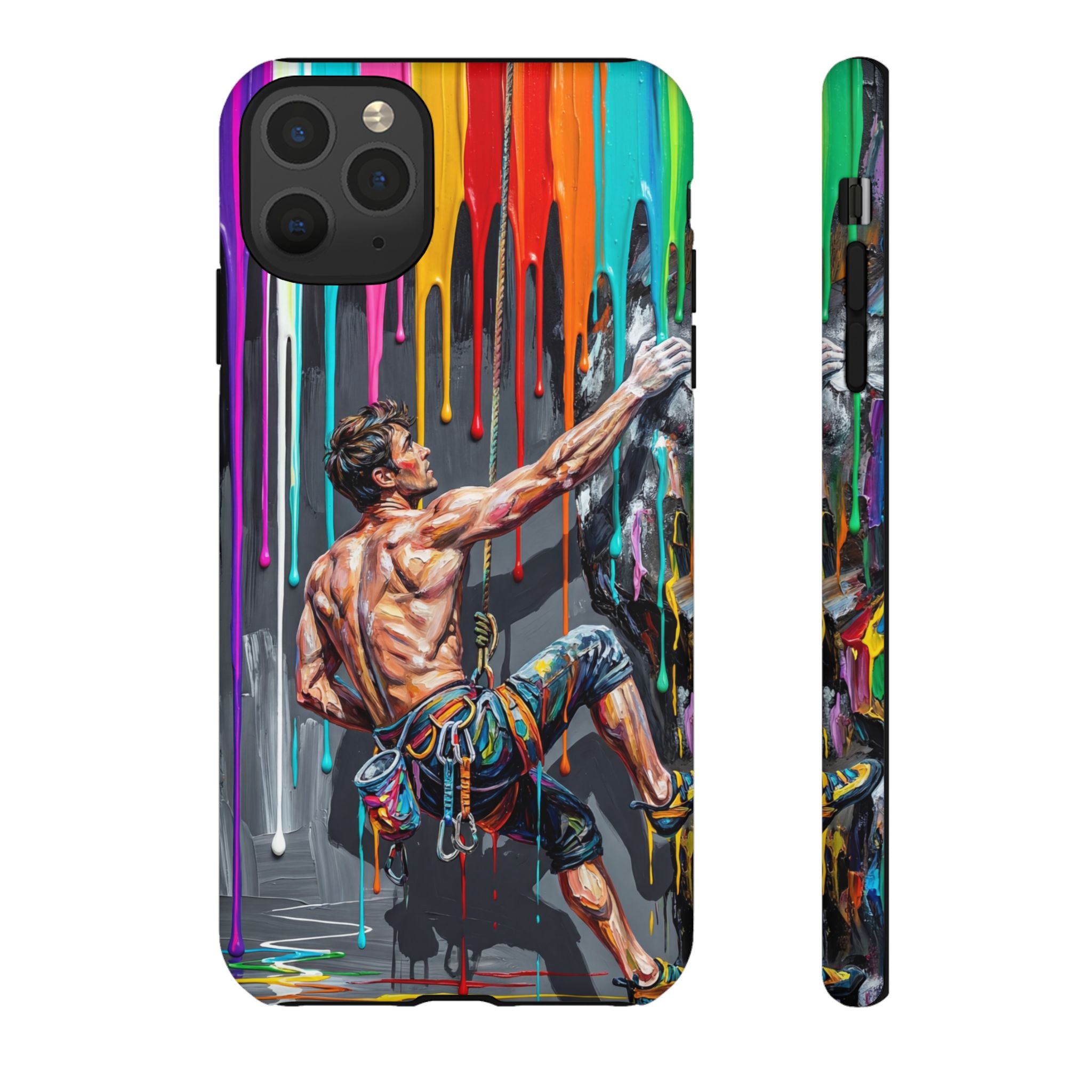 Colourful Rock Climber Art Protective iPhone Case