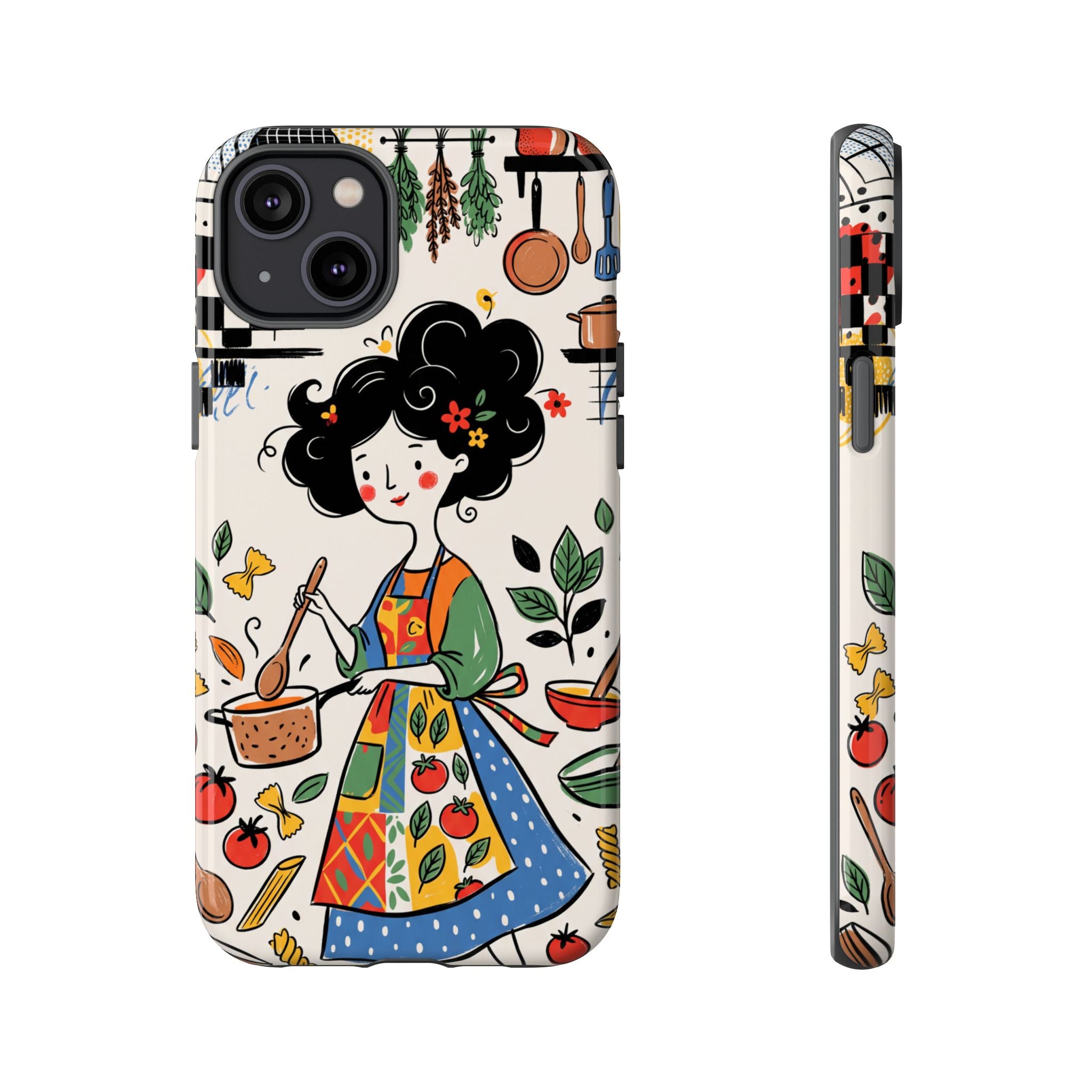 Whimsical Chef Kitchen Illustration iPhone Case