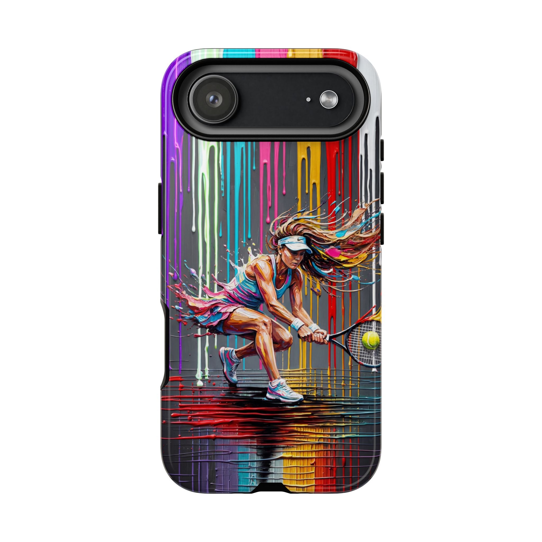 Colour Splash Tennis iPhone Case | Vibrant Female Player Art