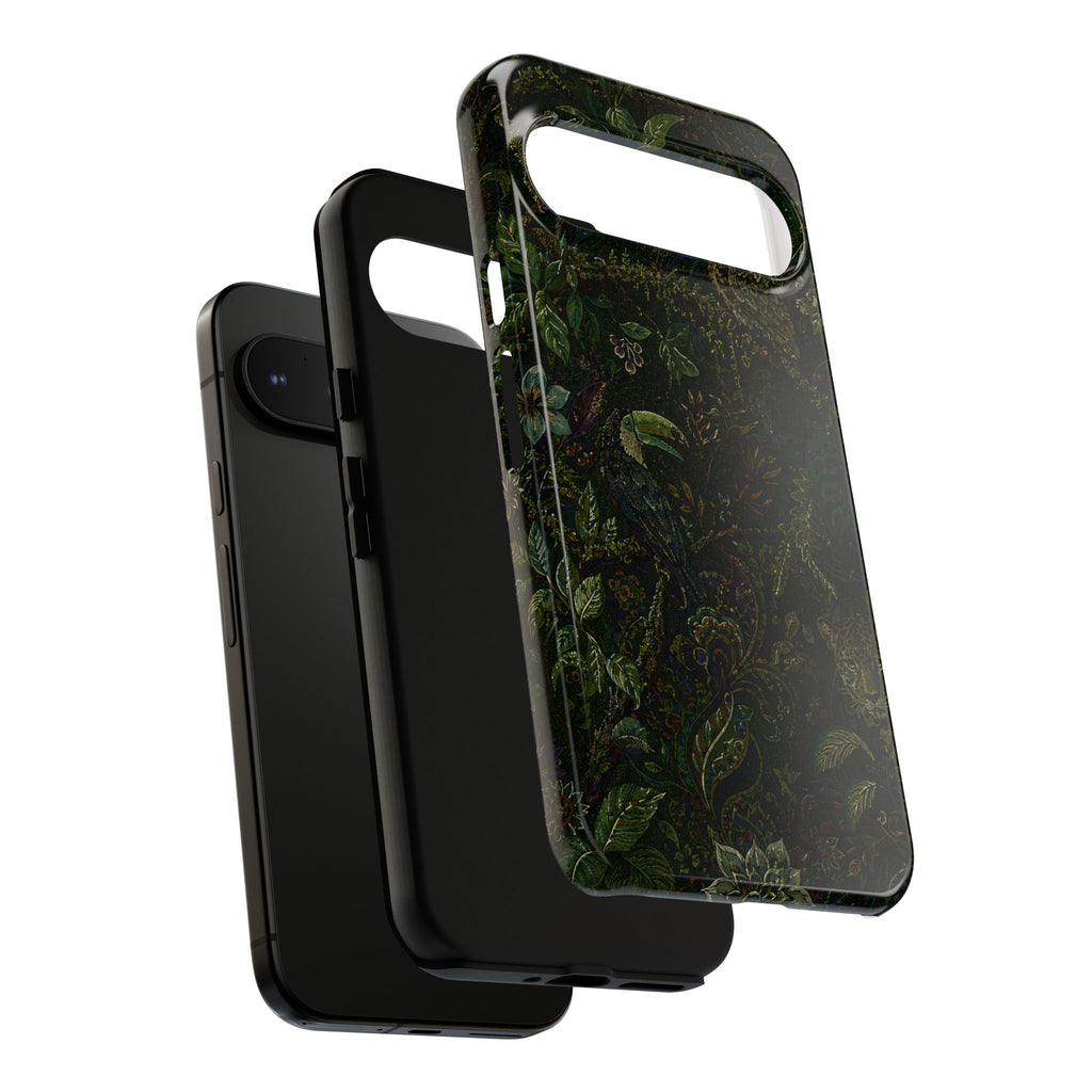 Dark Botanical Tough Google Pixel Phone Case | Moody Forest Owl Cover